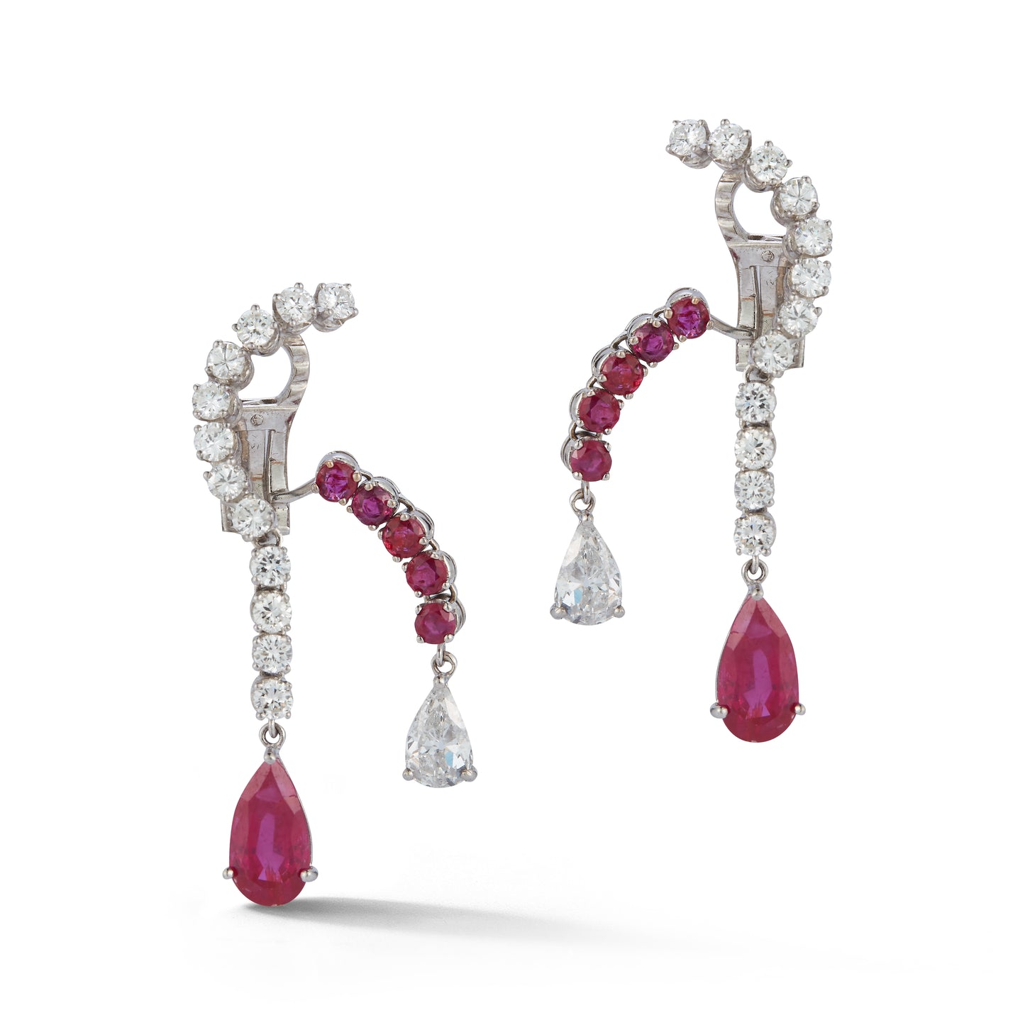 Ruby & Diamond Dangle Earrings
