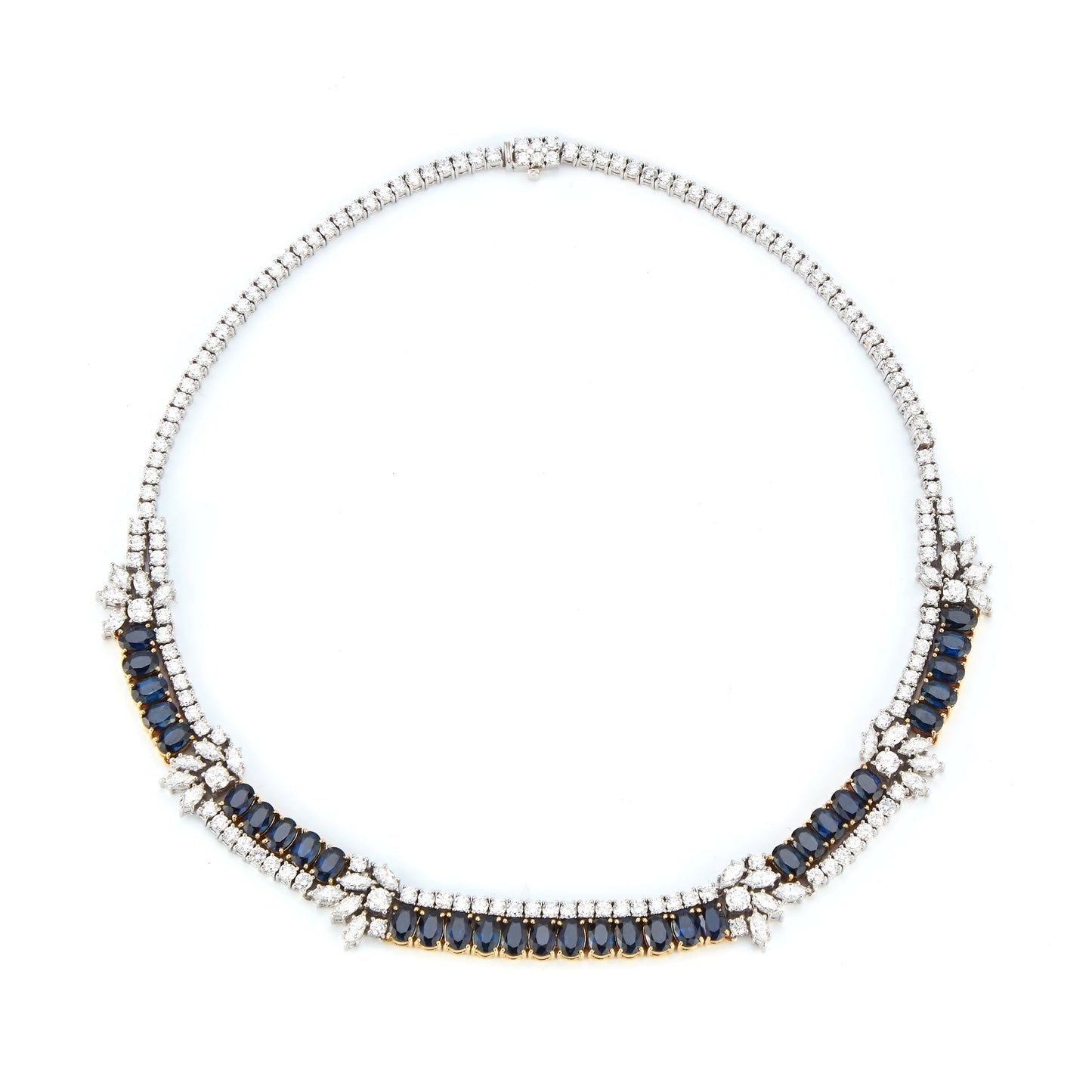 Sapphire & Diamond Two Row Necklace