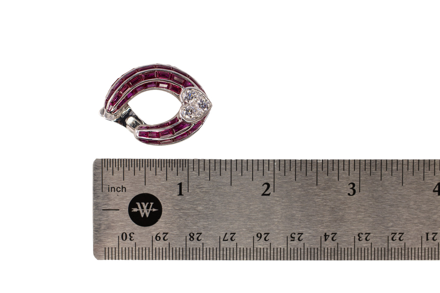 Graff Invisible-Set Ruby and Diamond Heart Hoop Earrings
