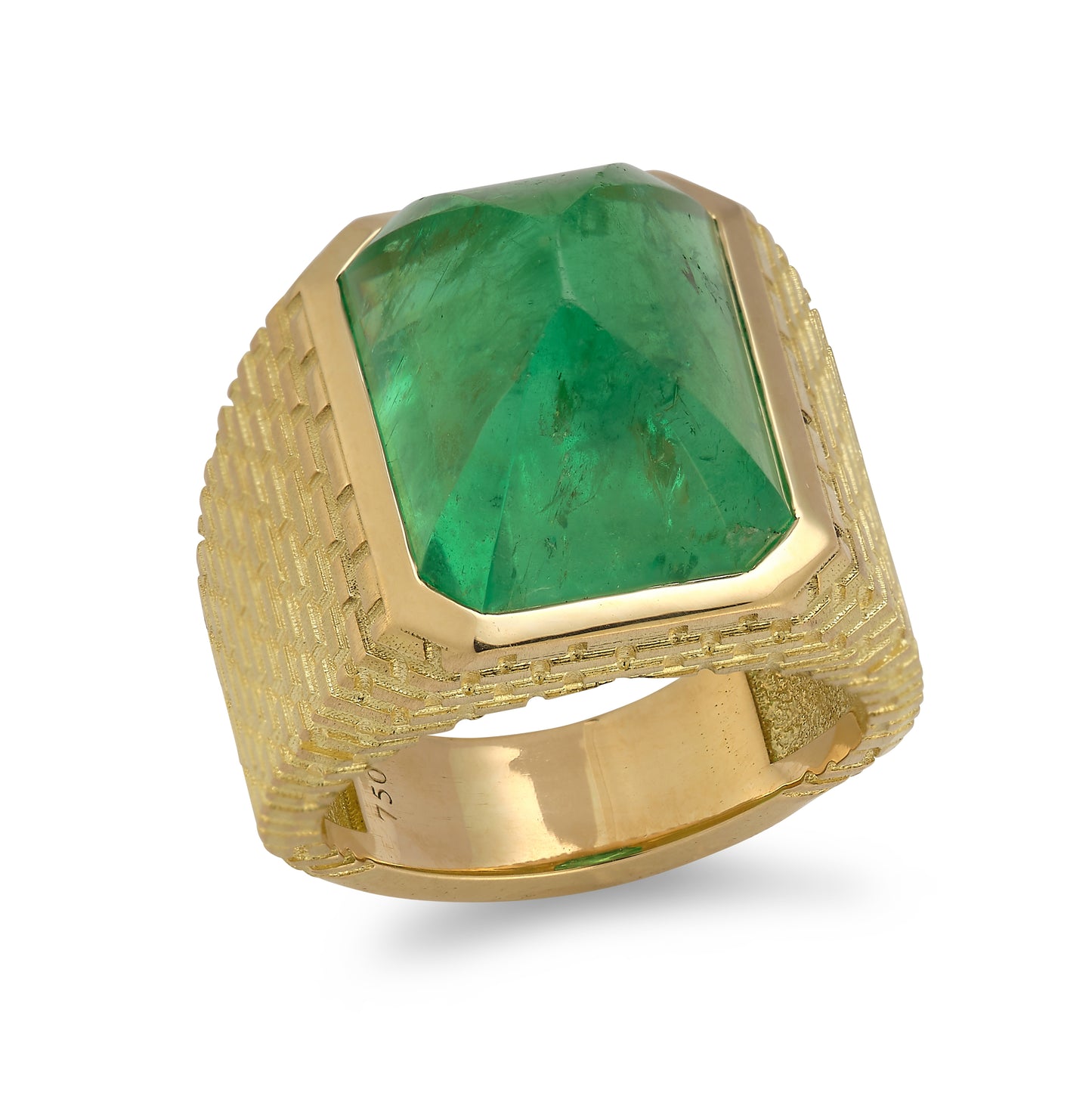Vintage Emerald Pyramid Gold Ring