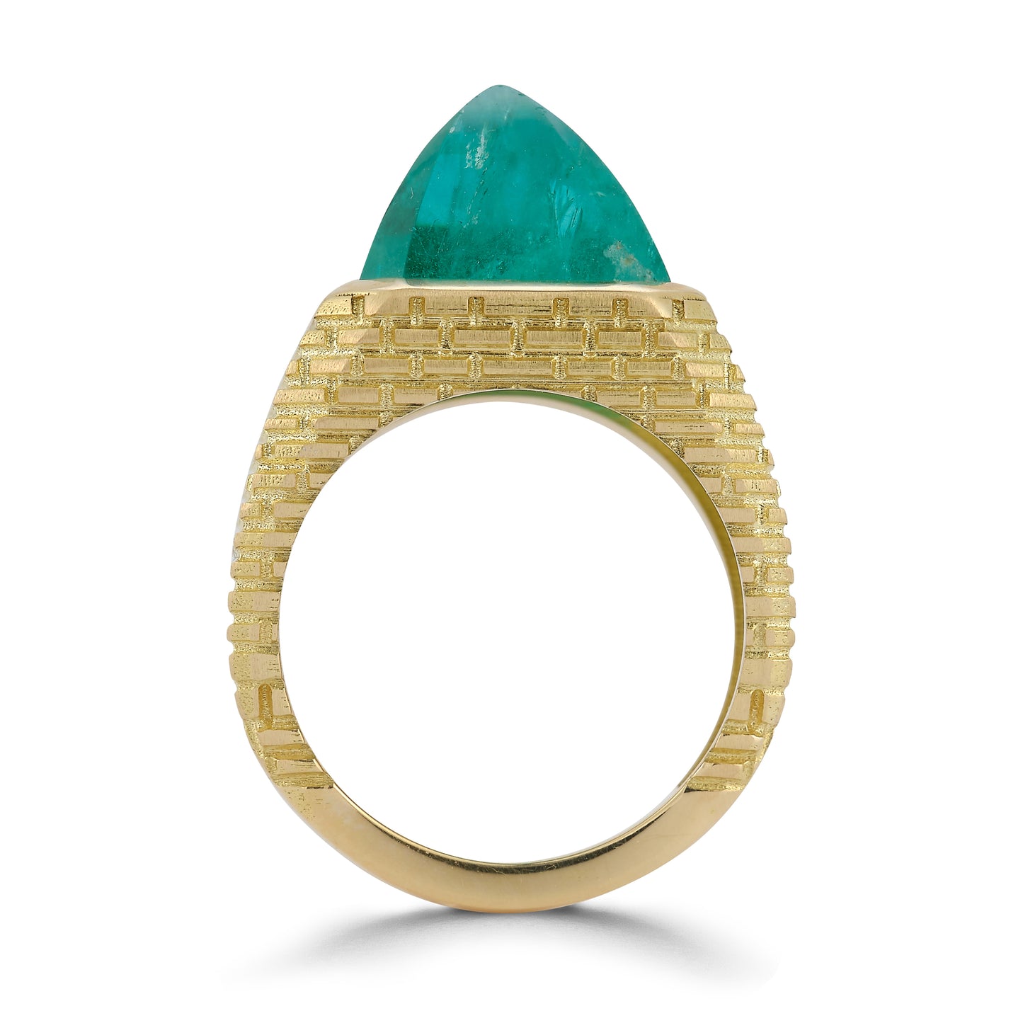 Vintage Emerald Pyramid Gold Ring