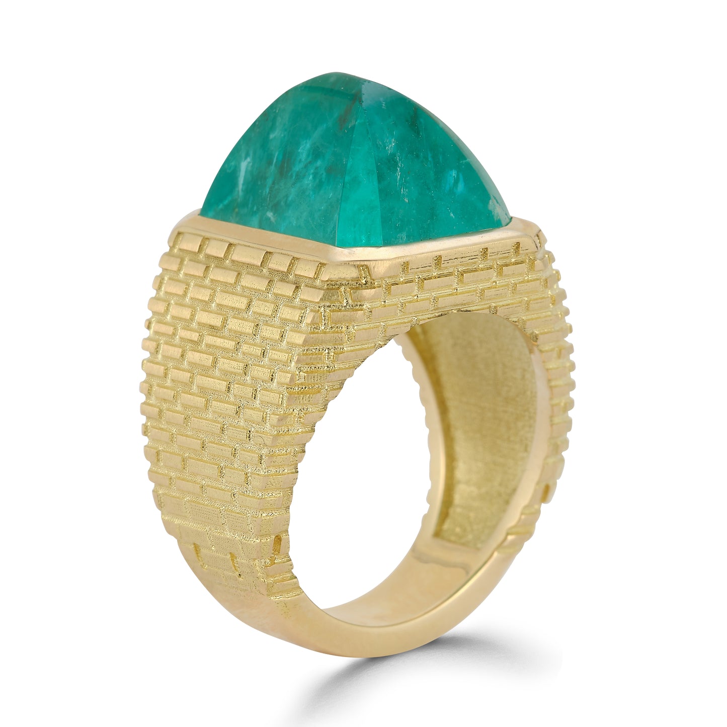 Vintage Emerald Pyramid Gold Ring
