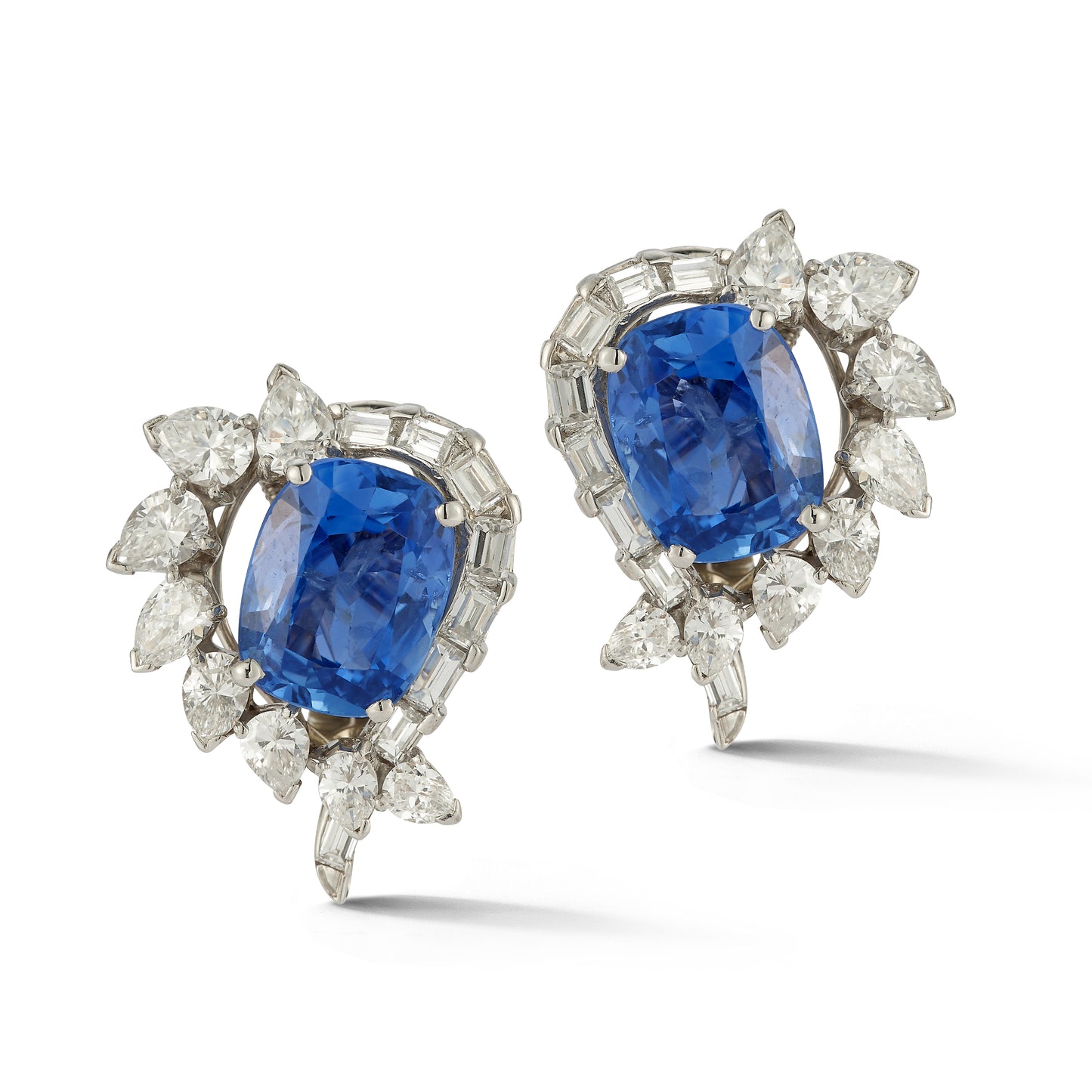 Oscar Heyman Brothers Sapphire and Diamond Earrings
