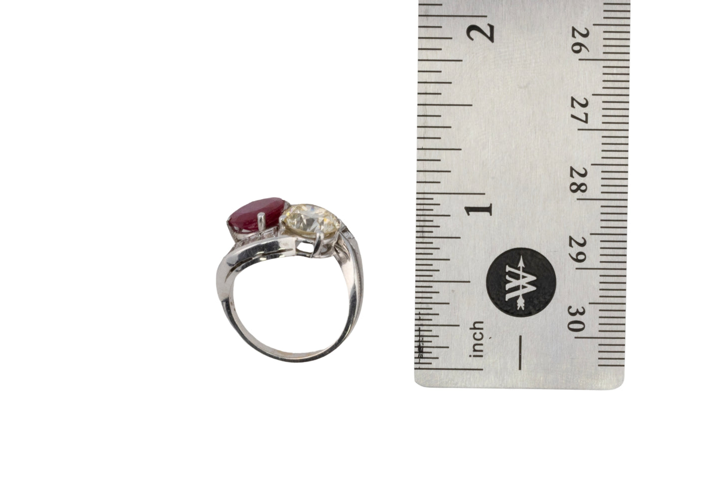 Ruby and Diamond Toi et Moi Ring