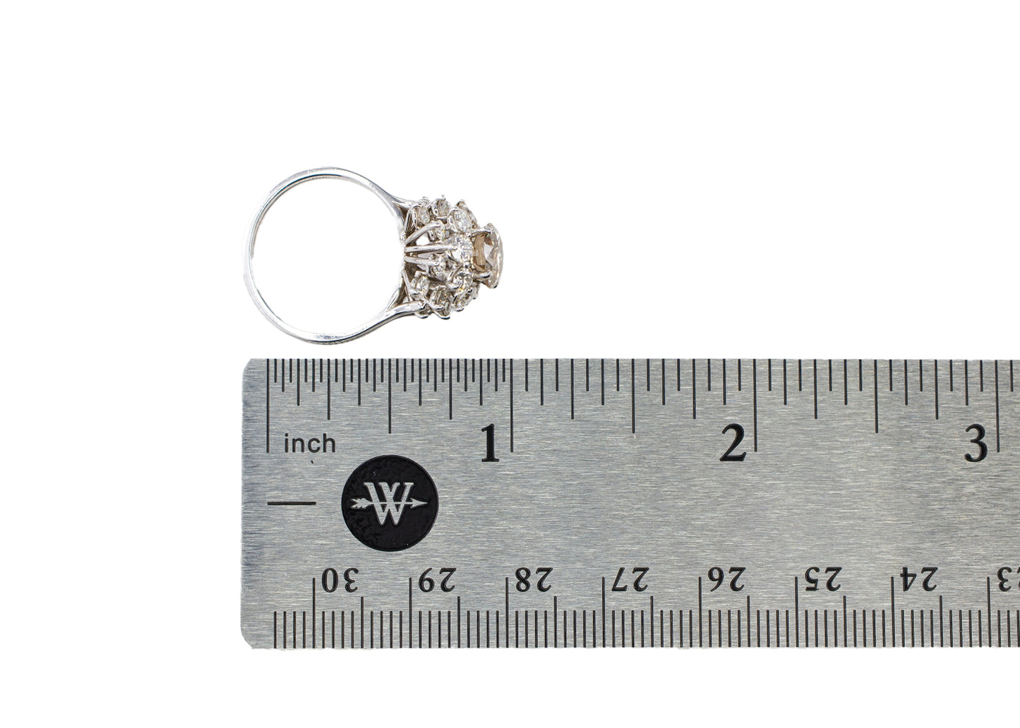 Tiffany & Co. Platinum Round Brown Diamond and White Diamond Floral Cluster Ring