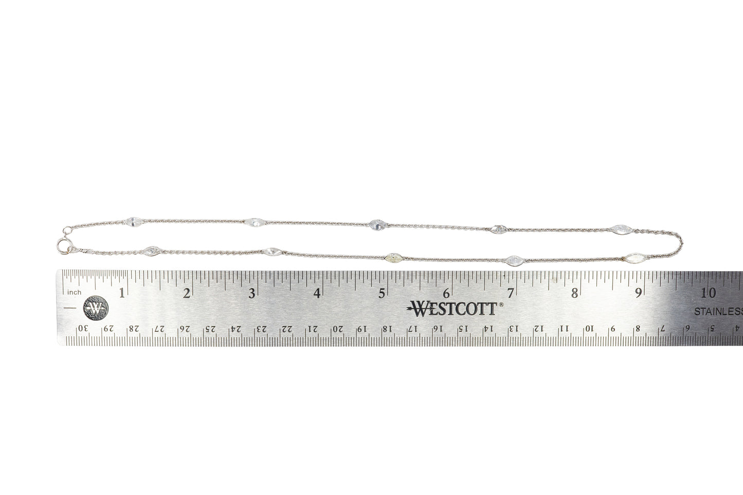 White Gold Marquise Diamond By the Yard Necklace