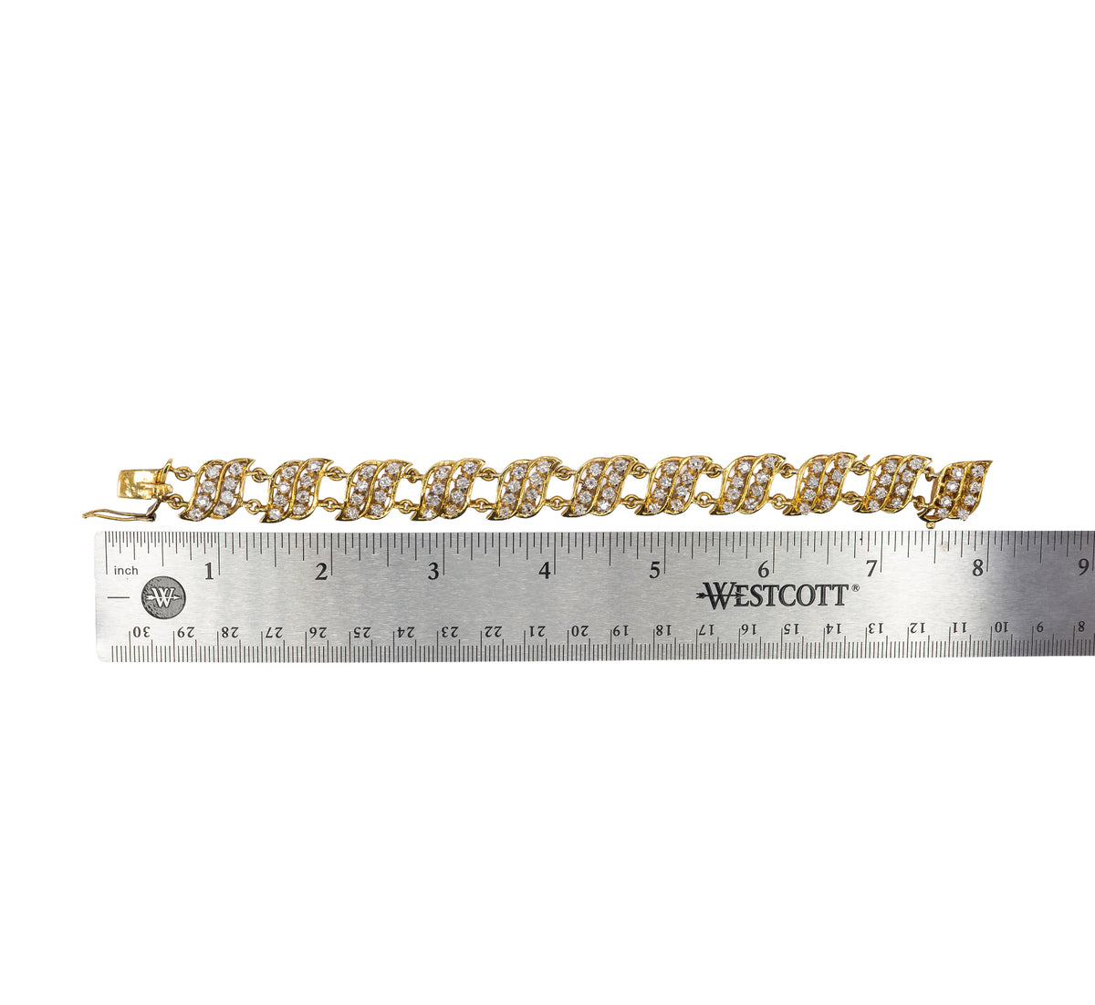 Antique Old Mine Cut Diamond Link Bracelet in 14KT Yellow Gold