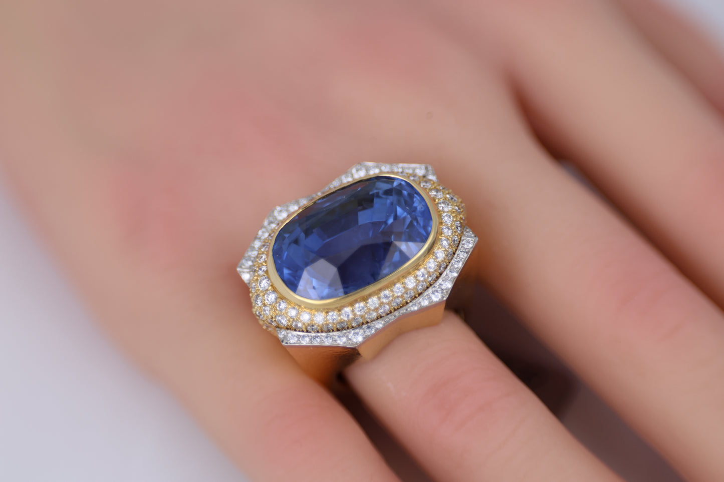 David Webb Oval Cut Sapphire Men's Ring