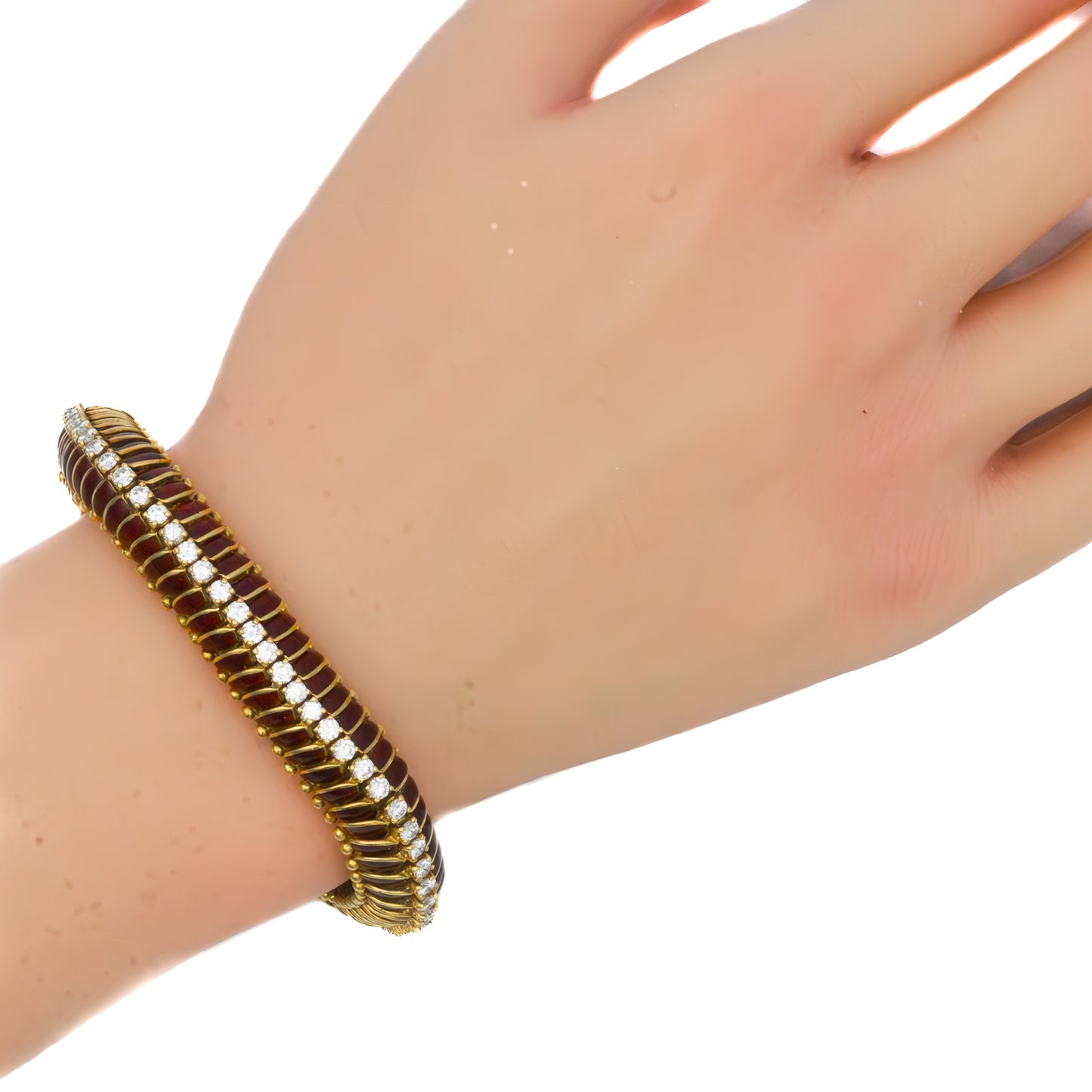 Bulgari Yellow Gold Enamel and Diamond Bracelet