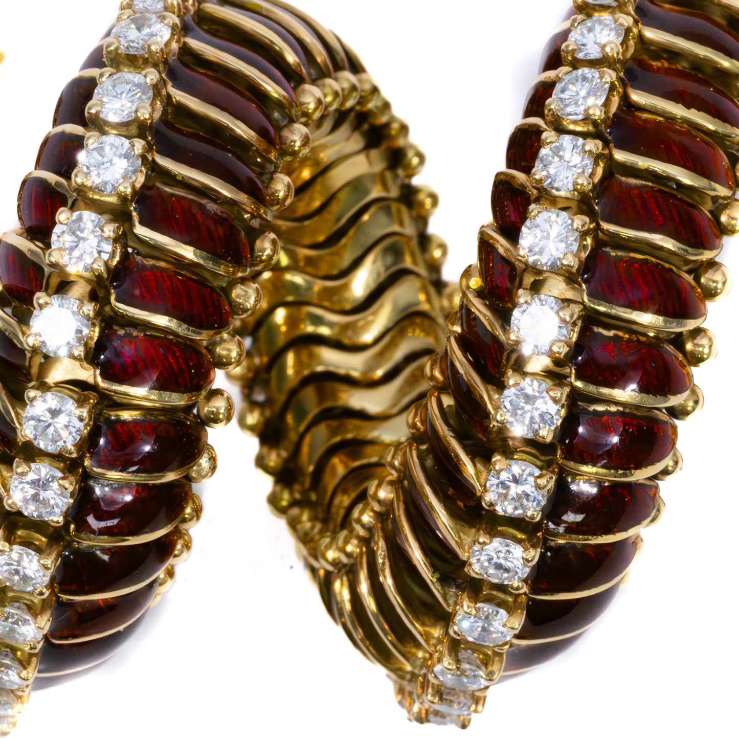 Bulgari Yellow Gold Enamel and Diamond Bracelet