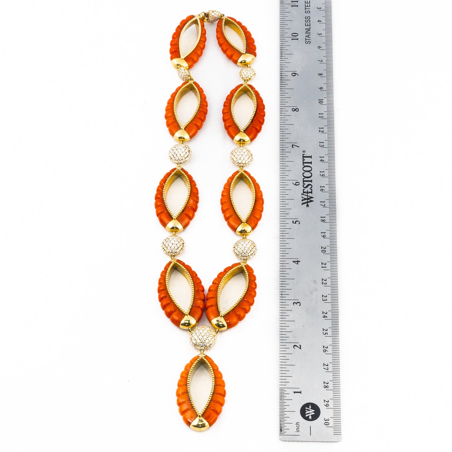 Bulgari Coral and Diamond Necklace and Earrings