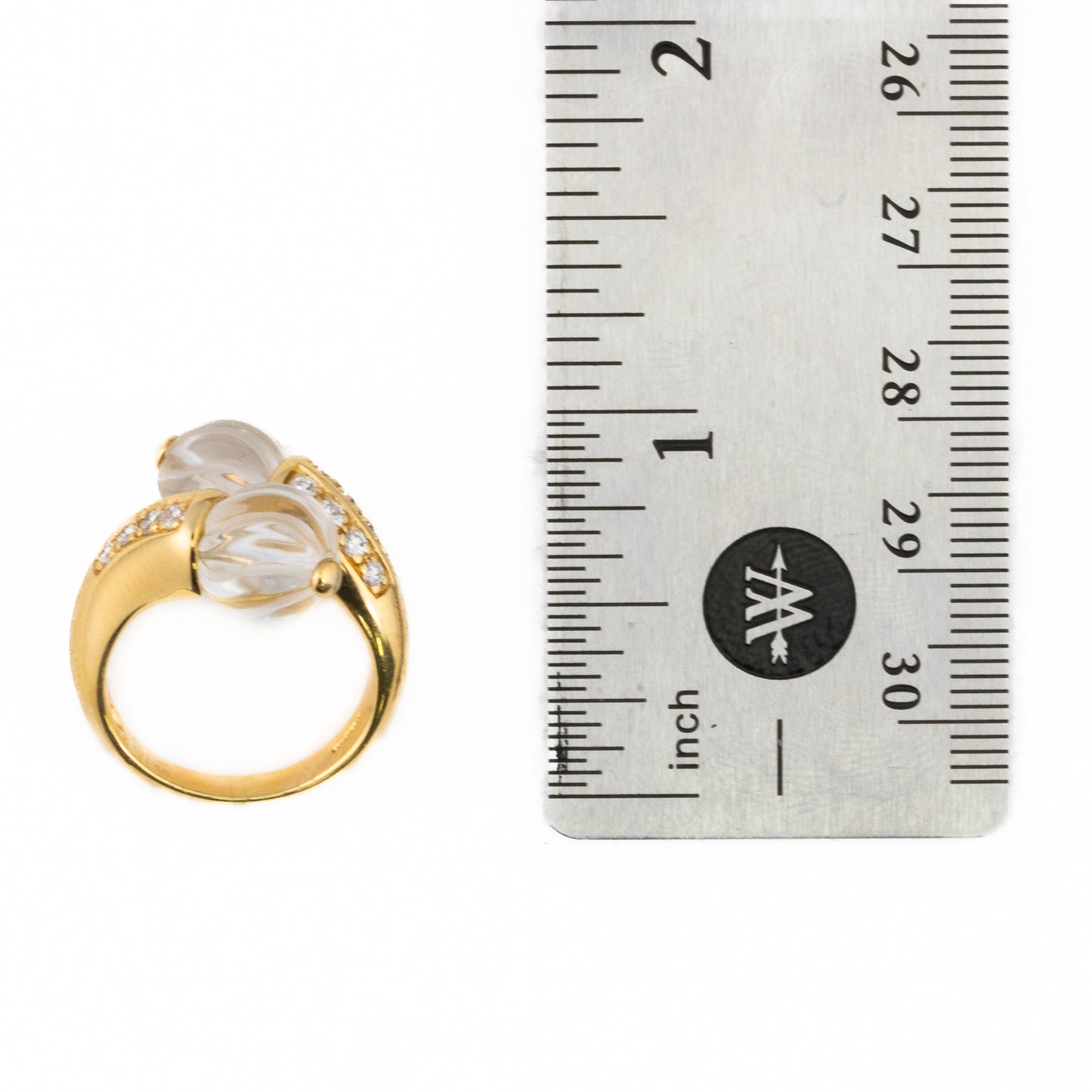Boucheron Carved Rock Crystal and Diamond Toi et Moi Ring