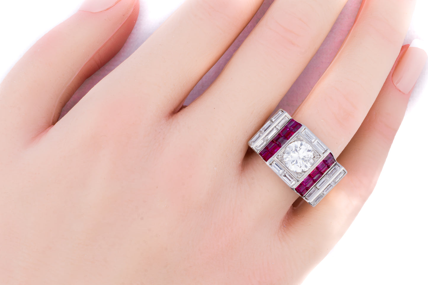 Van Cleef & Arpels Art Deco Diamond & Ruby Ring