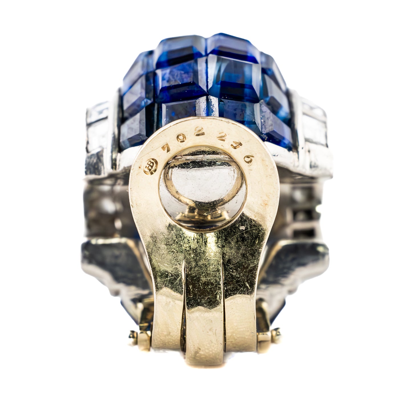 Oscar Heyman Brothers Invisible Set Sapphire & Diamond Earrings