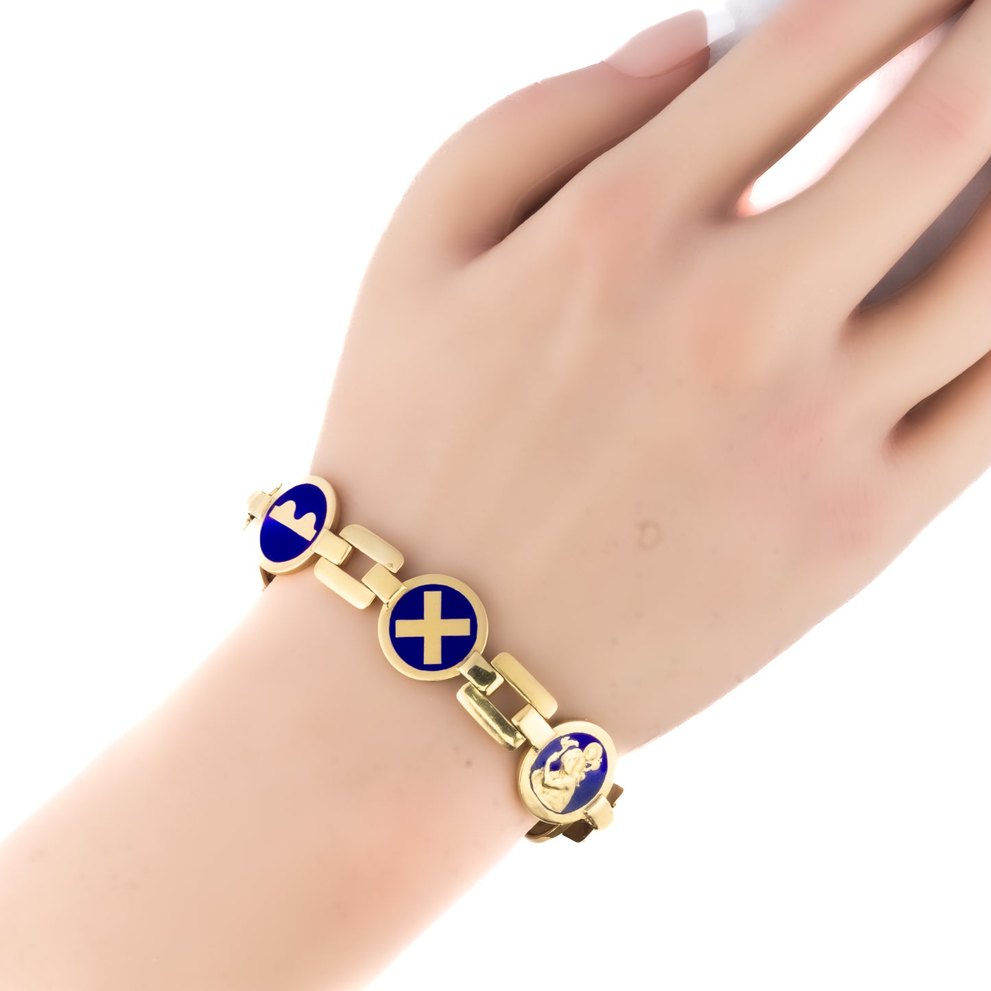 Cartier Lapis Lazuli Transportation Motif Gold Bracelet