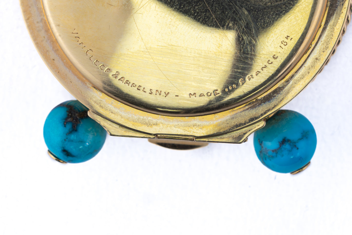 Van Cleef & Arpels Gold & Turquoise Desk Clock