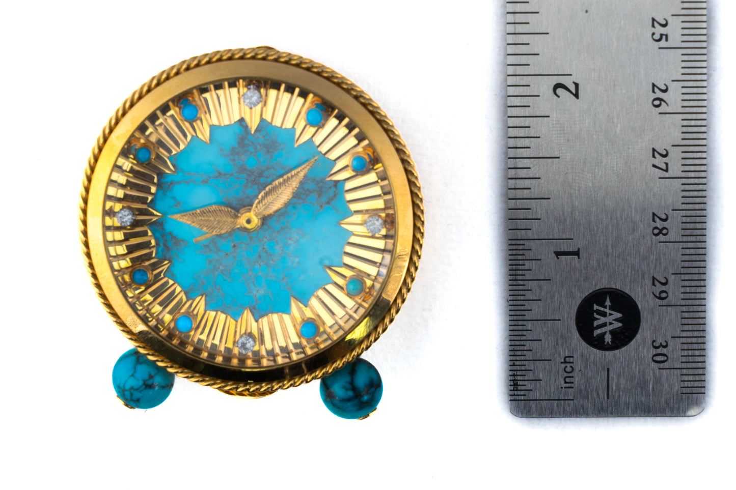 Van Cleef & Arpels Gold & Turquoise Desk Clock