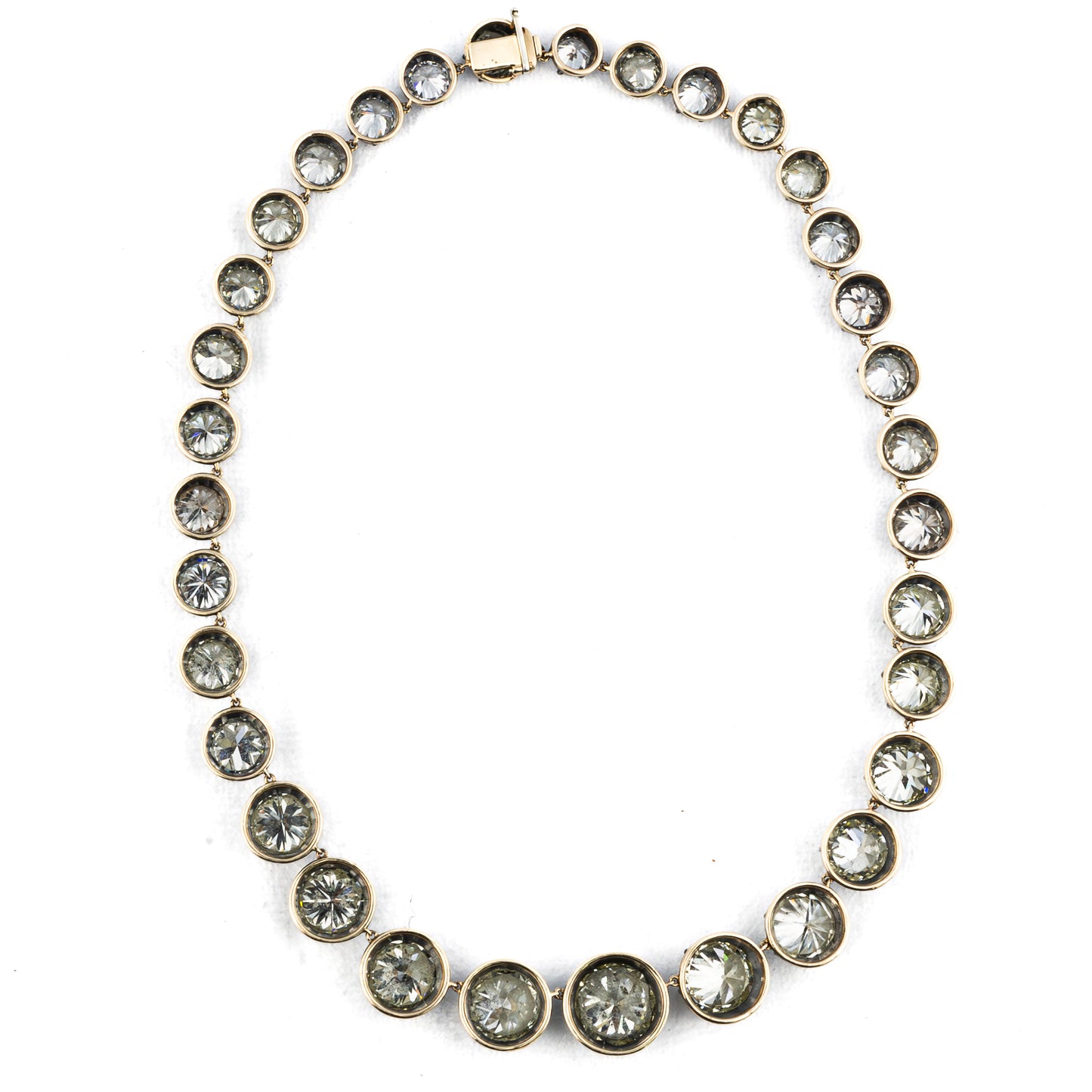 Graduated Old Mine Diamond Riviere Necklace