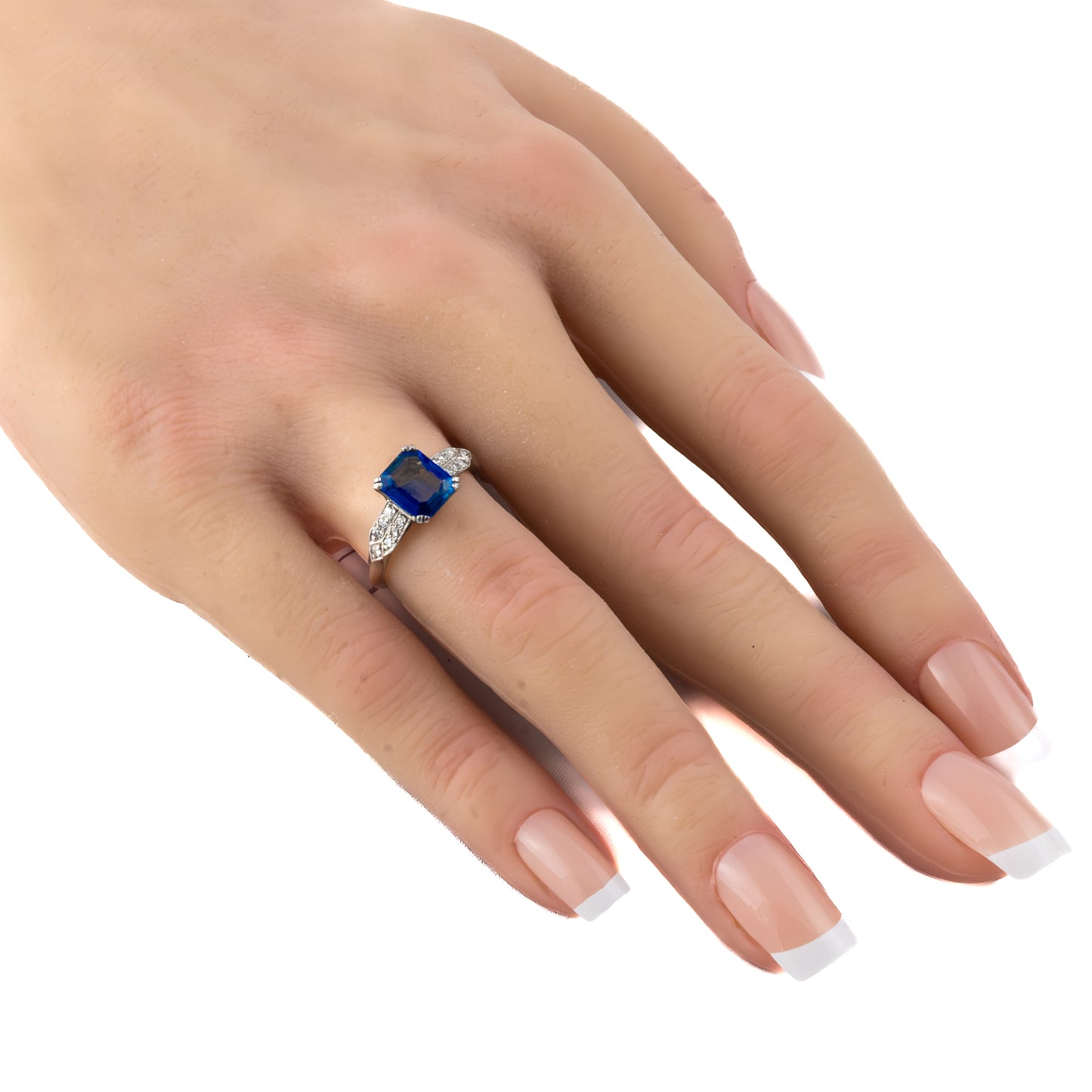 Art Deco Sapphire and Diamond Platinum Ring