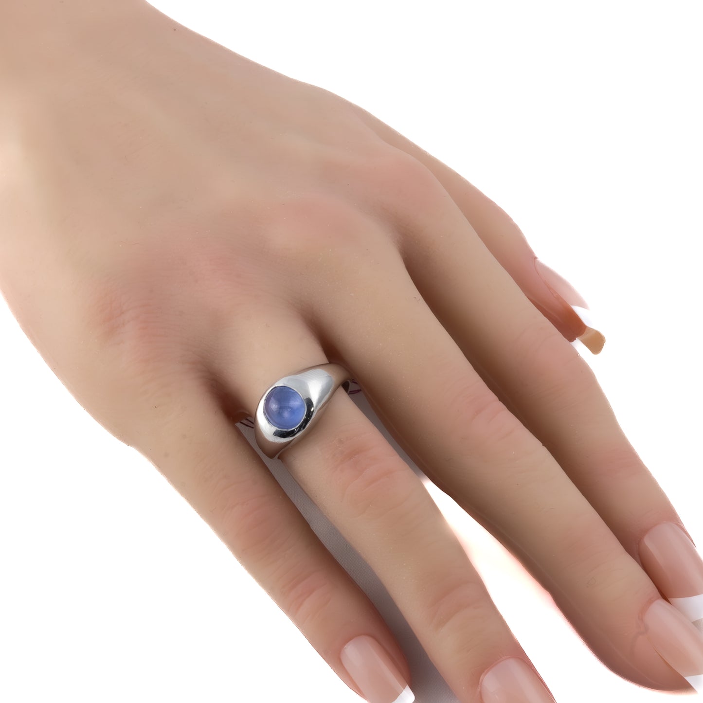 Platinum Star Sapphire Solitaire Ring