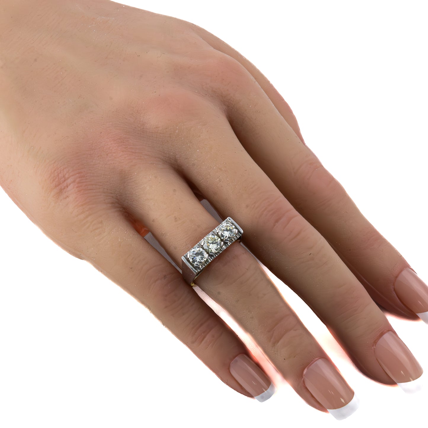 Vintage Three-Stone Diamond Ring