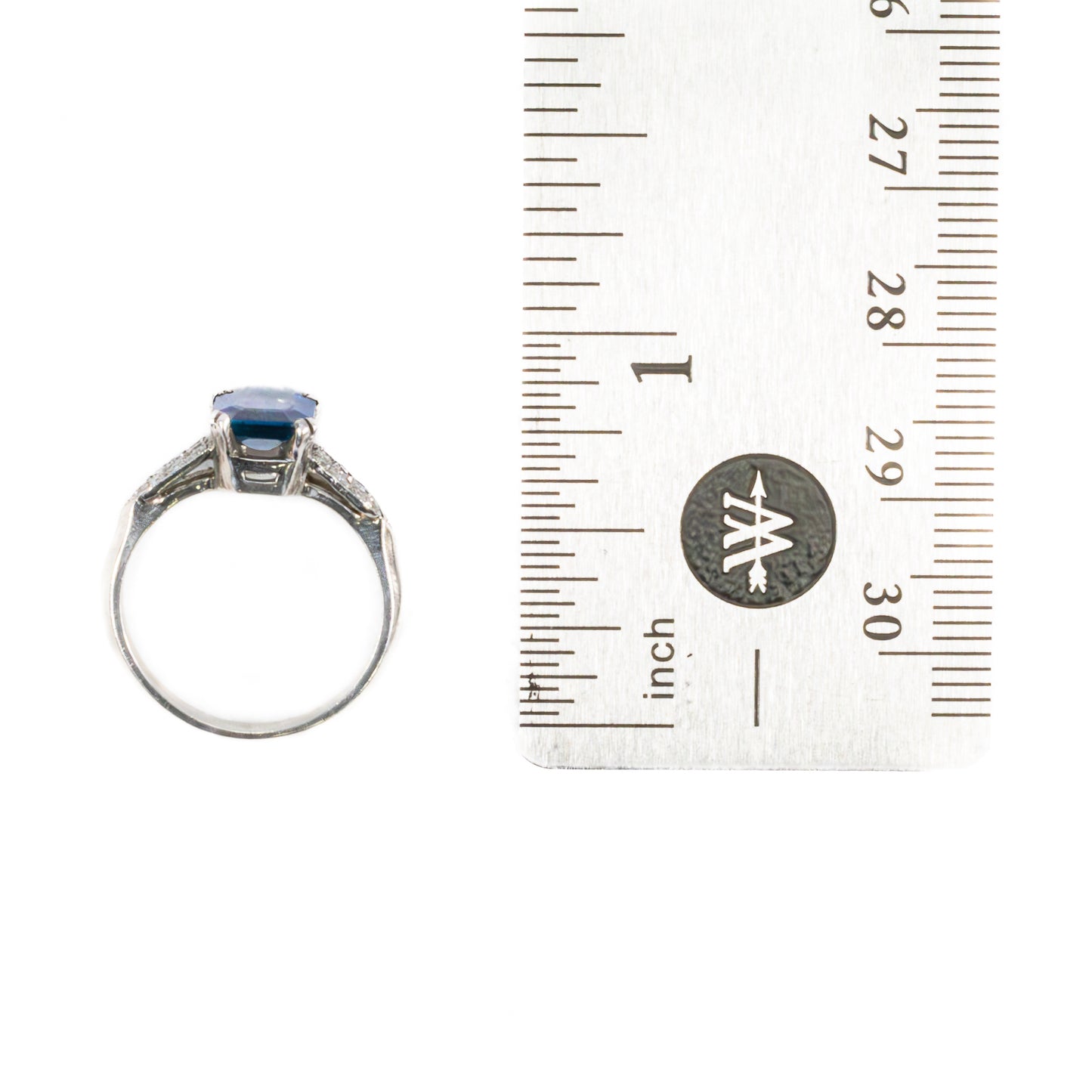 Art Deco Sapphire and Diamond Platinum Ring