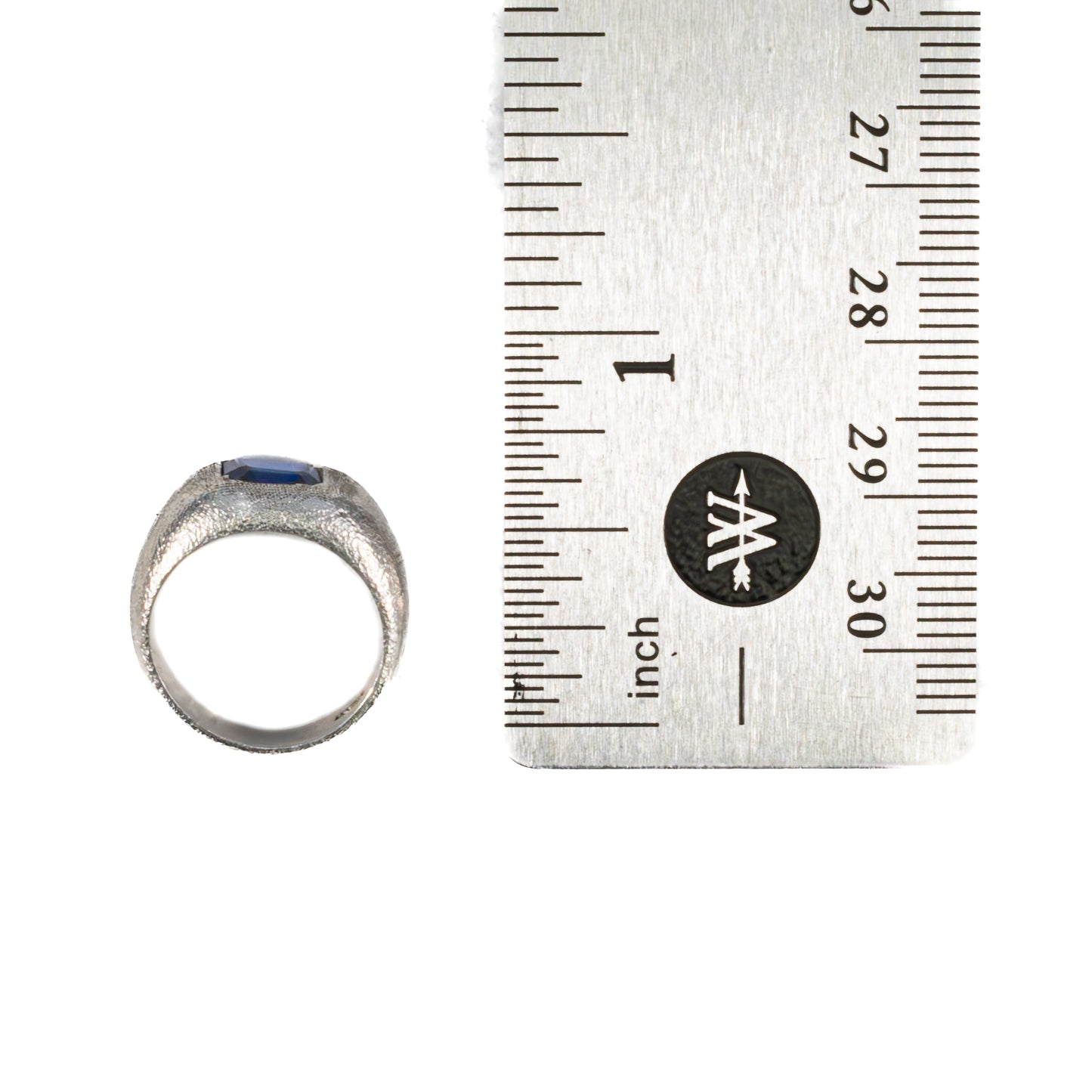 Matte Platinum Solitaire Sapphire Ring
