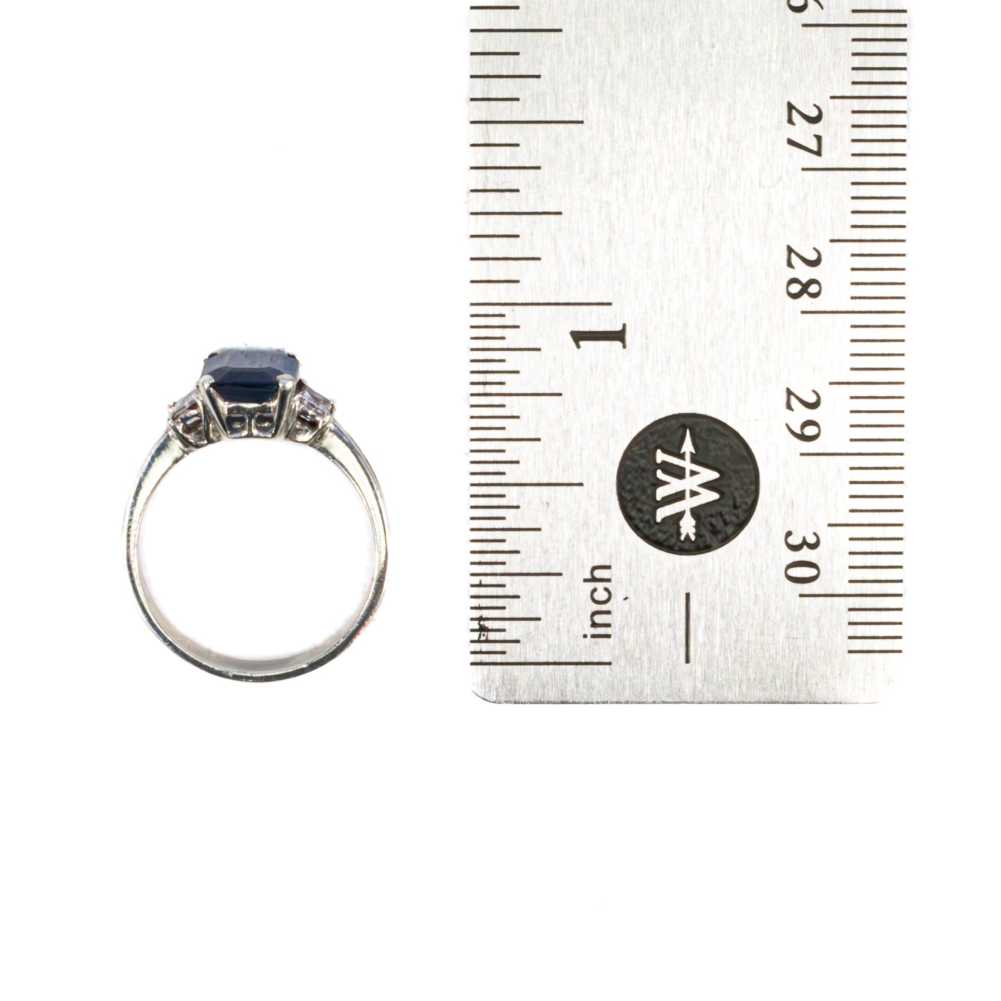 Sapphire and Diamond Three-Stone Ring
