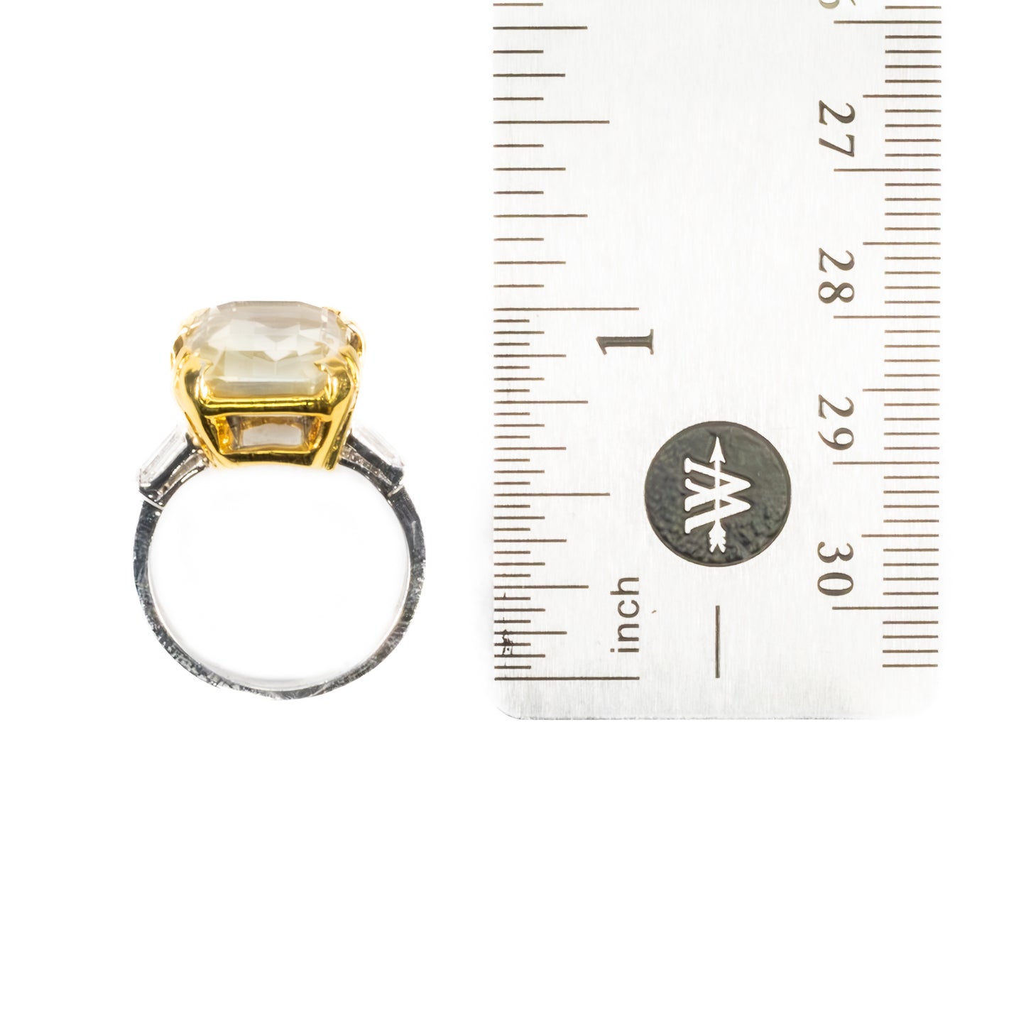 Vintage Yellow Sapphire and Diamond Ring
