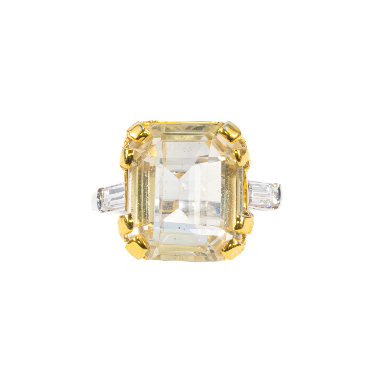 Vintage Yellow Sapphire and Diamond Ring