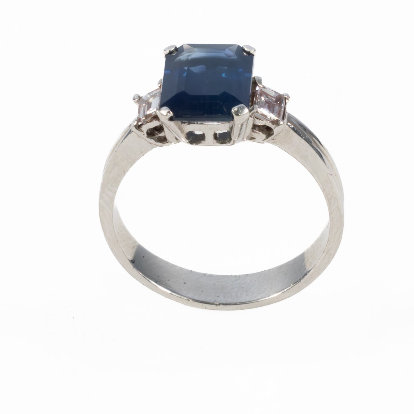 Sapphire and Diamond Three-Stone Ring