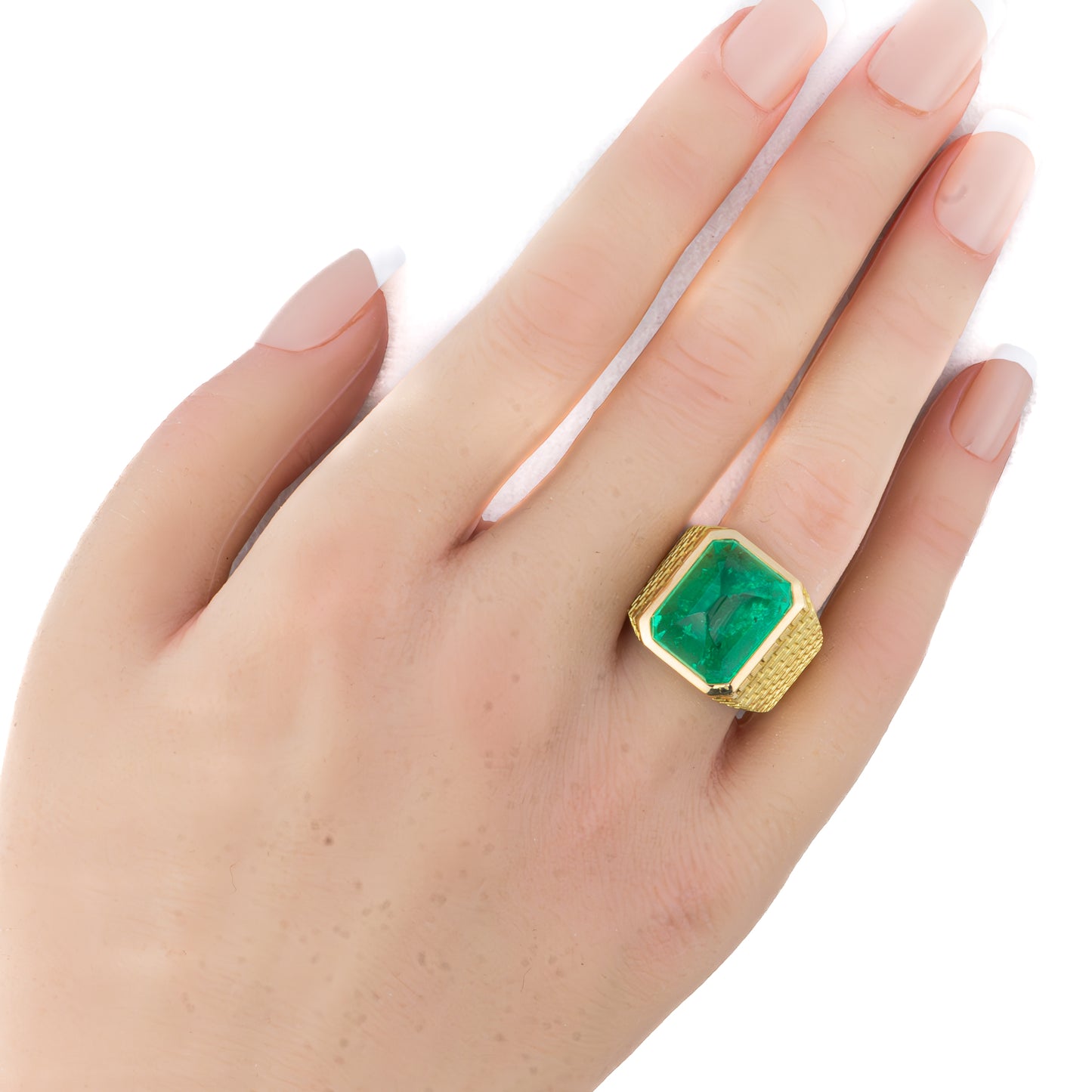 Vintage Emerald Pyramid Gold Ring