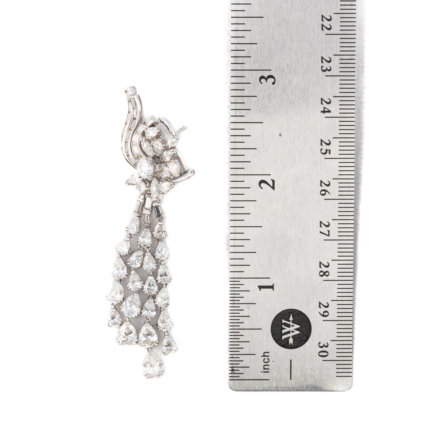 Vintage Diamond Waterfall Chandelier Earrings