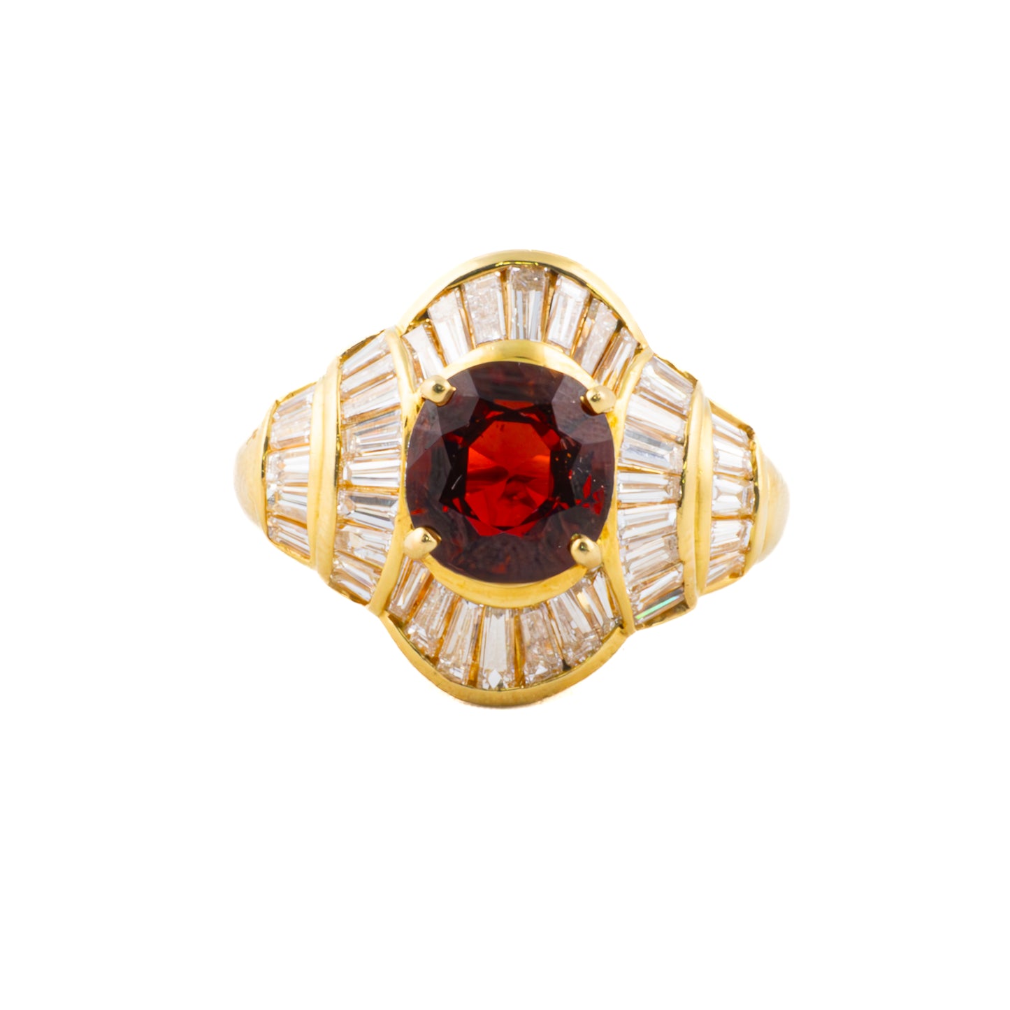 Vintage Ruby and Diamond Baguette Ring