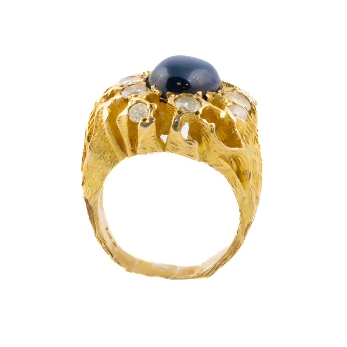 Cabochon Sapphire and Diamond Cocktail Ring