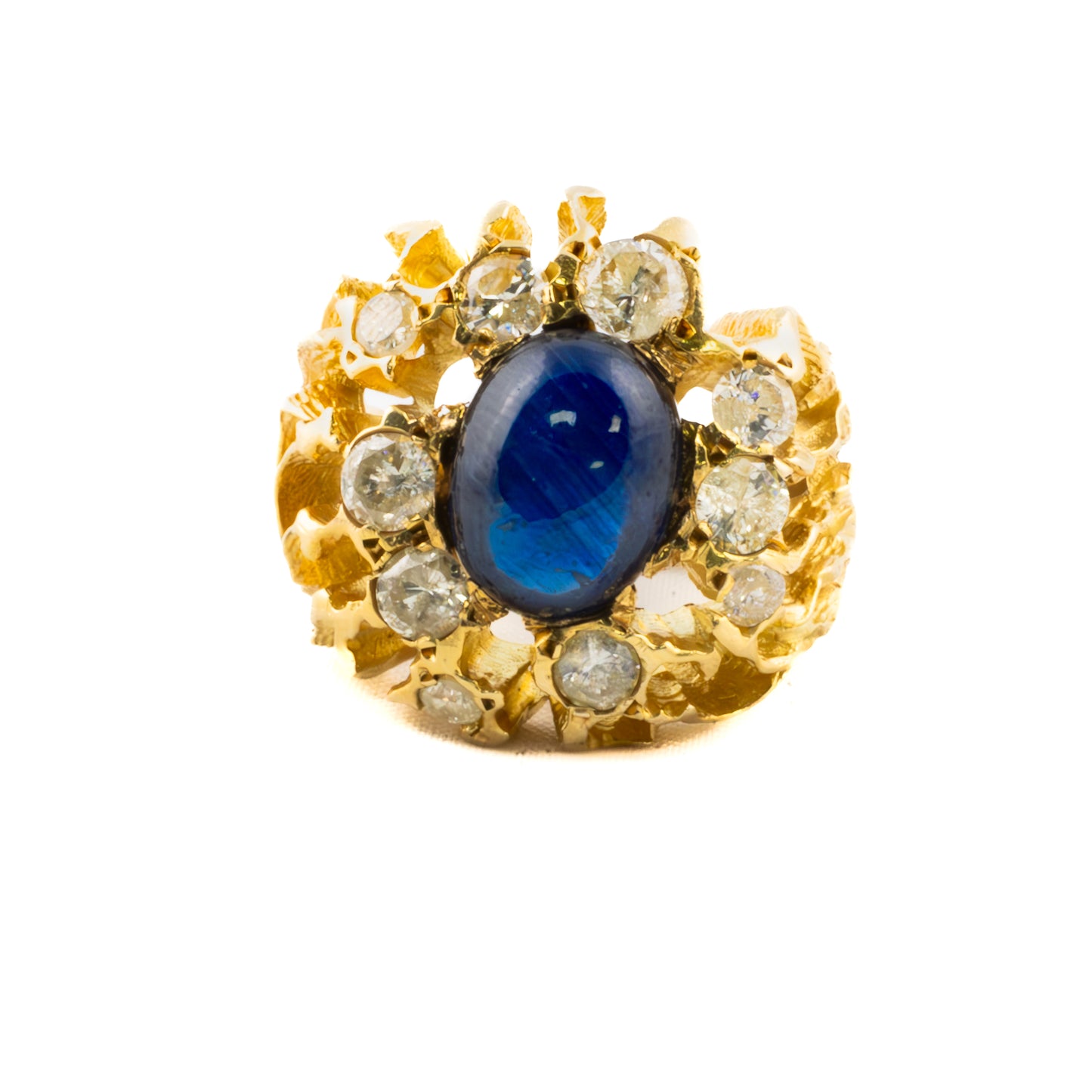 Cabochon Sapphire and Diamond Cocktail Ring
