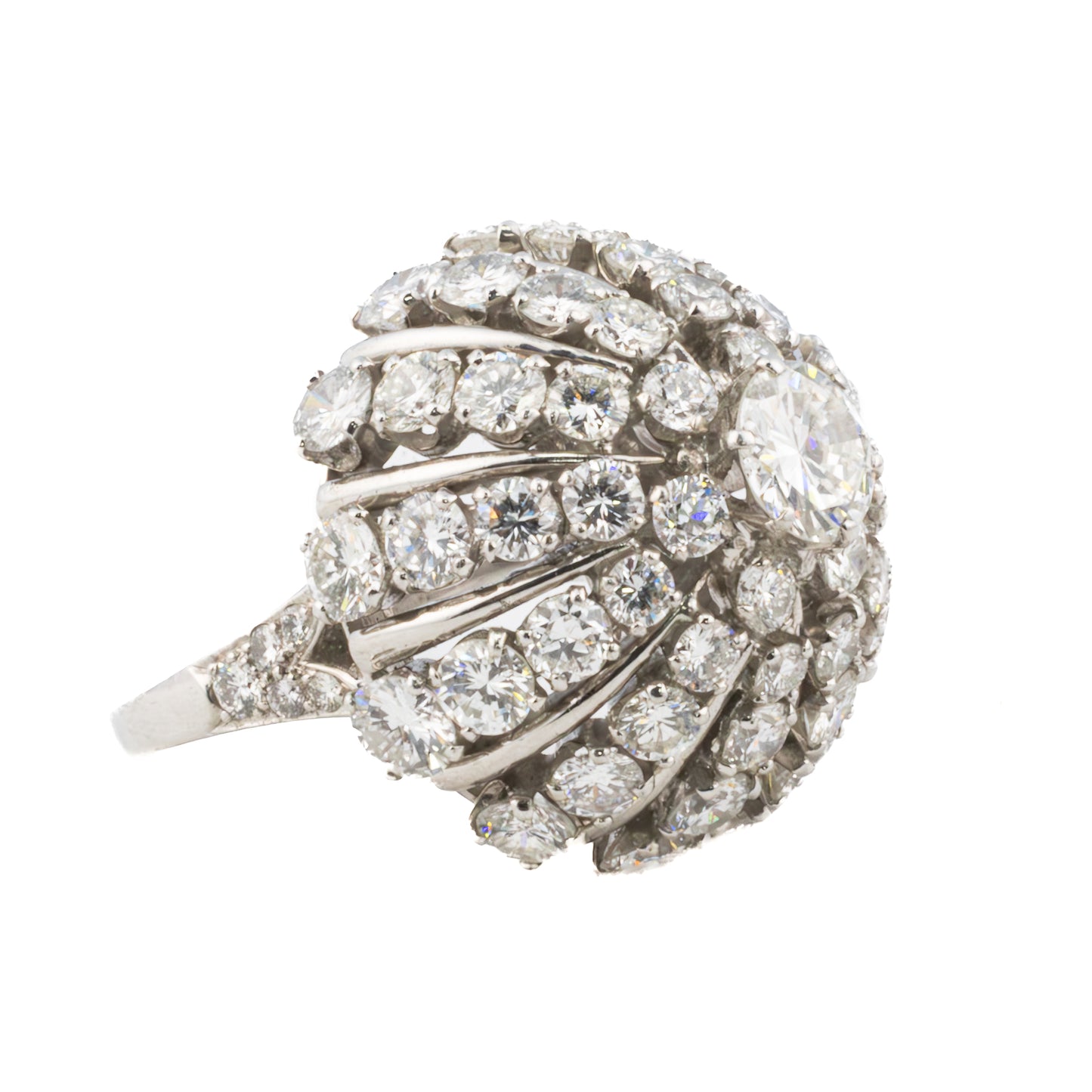 Platinum Diamond Dome Cocktail Ring