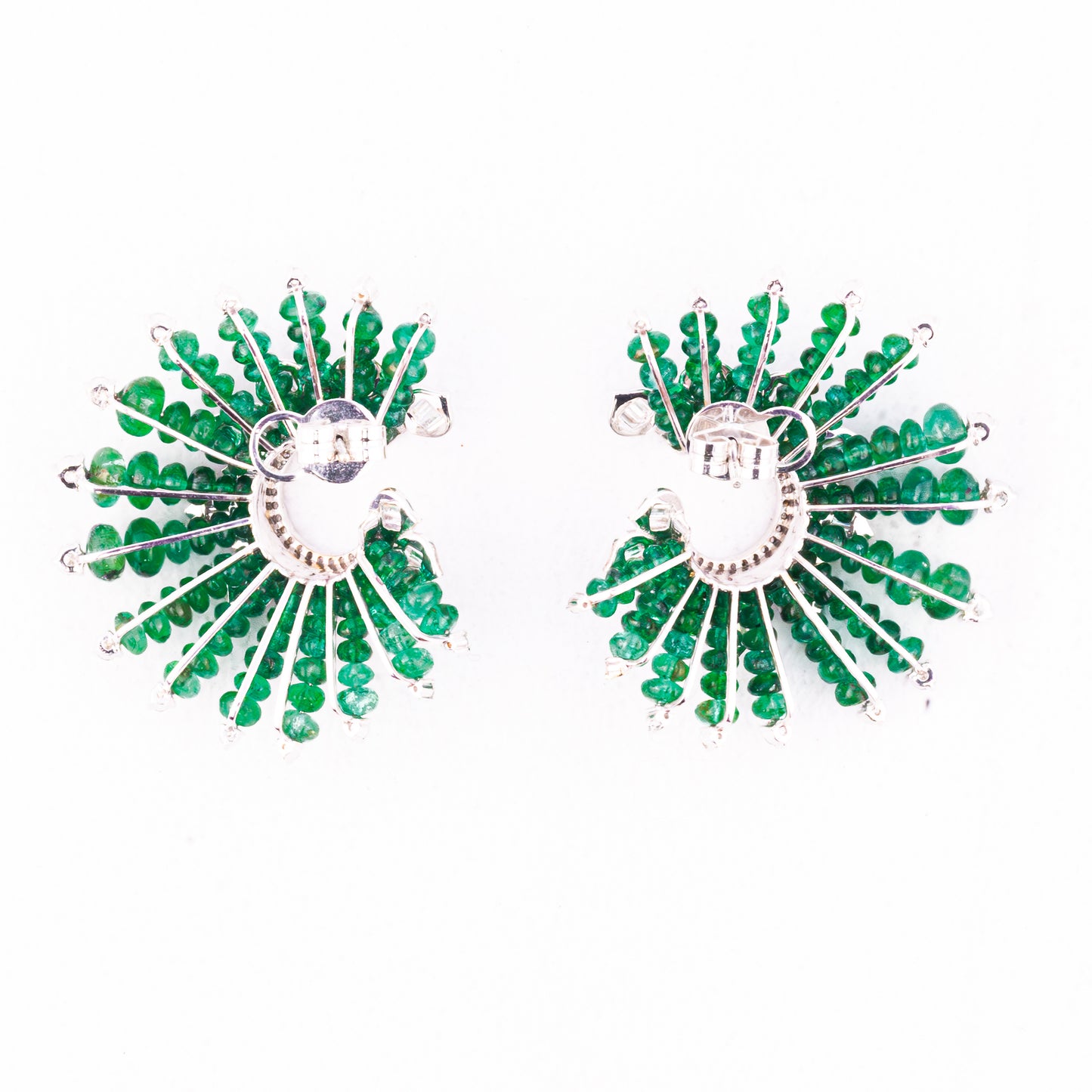 Emerald & Diamond Spiral Earrings
