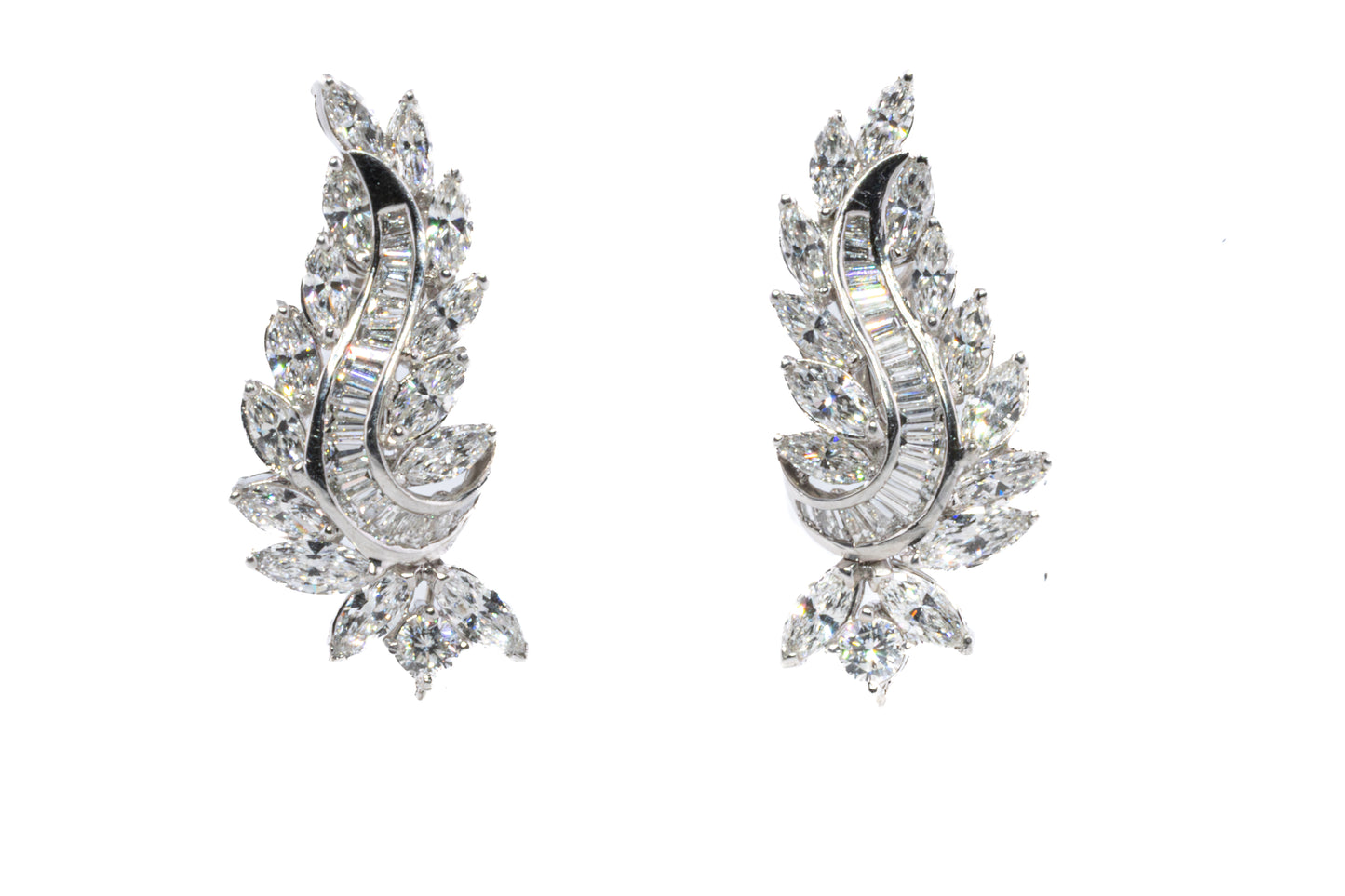 Cascading Diamond and Emerald Drop Earrings