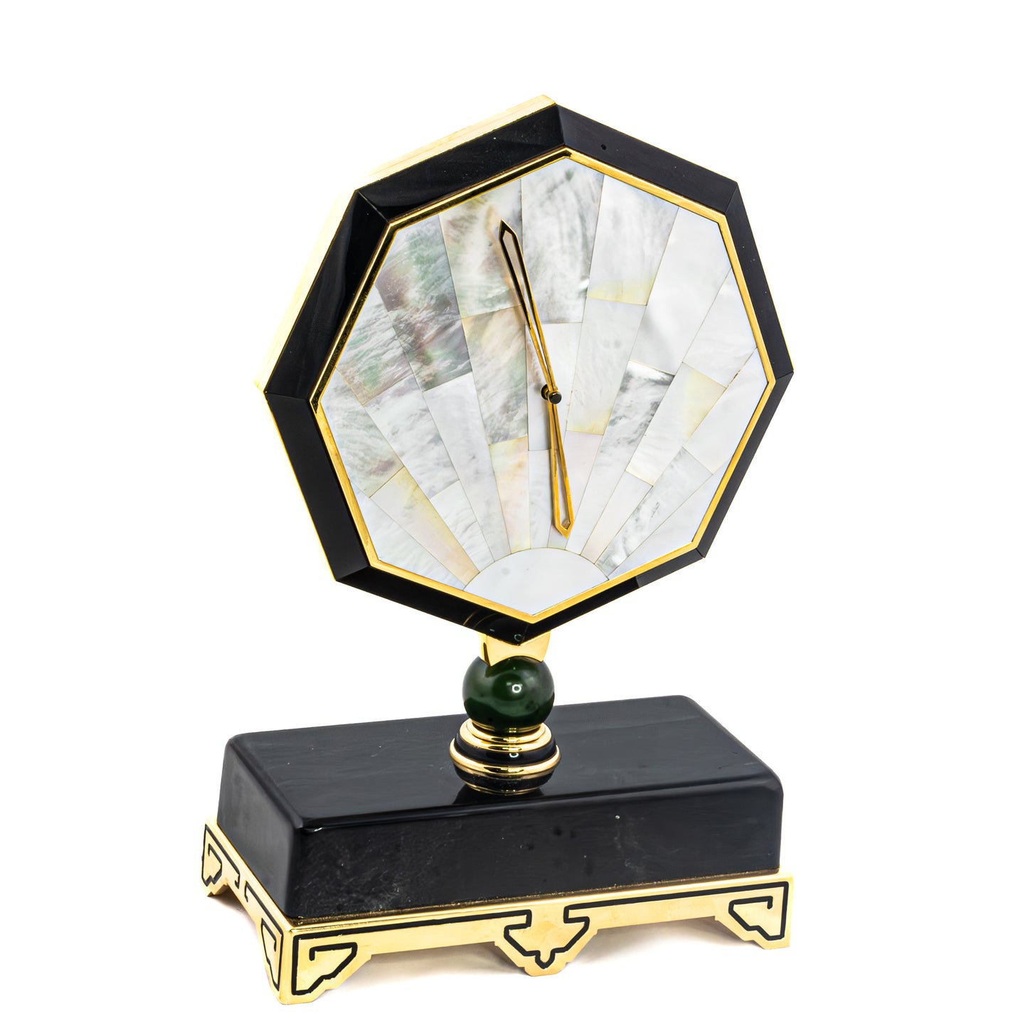 Cartier Onyx & Mother of Pearl Desk Clock
