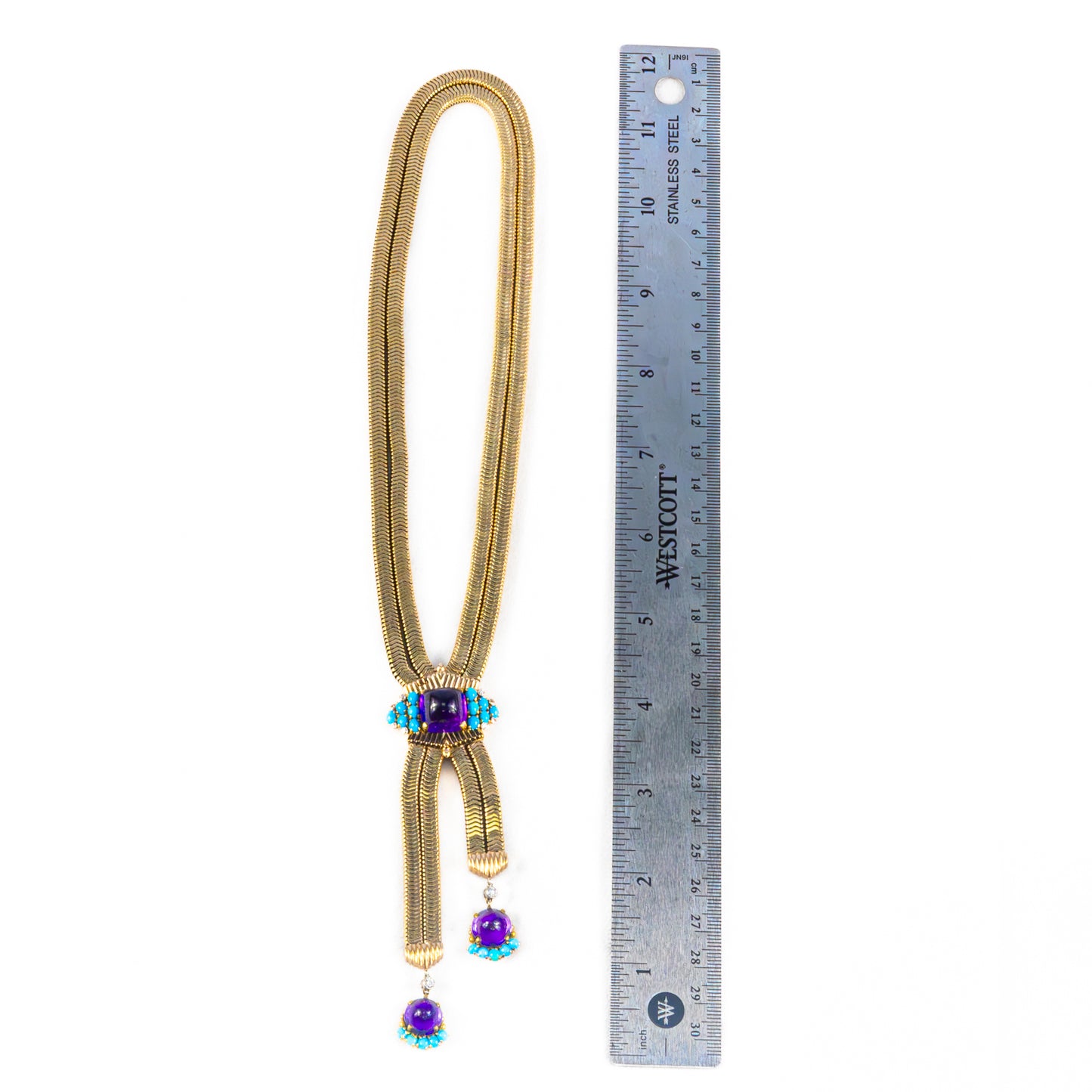 Cartier Amethyst & Turquoise Necklace and Earring Set
