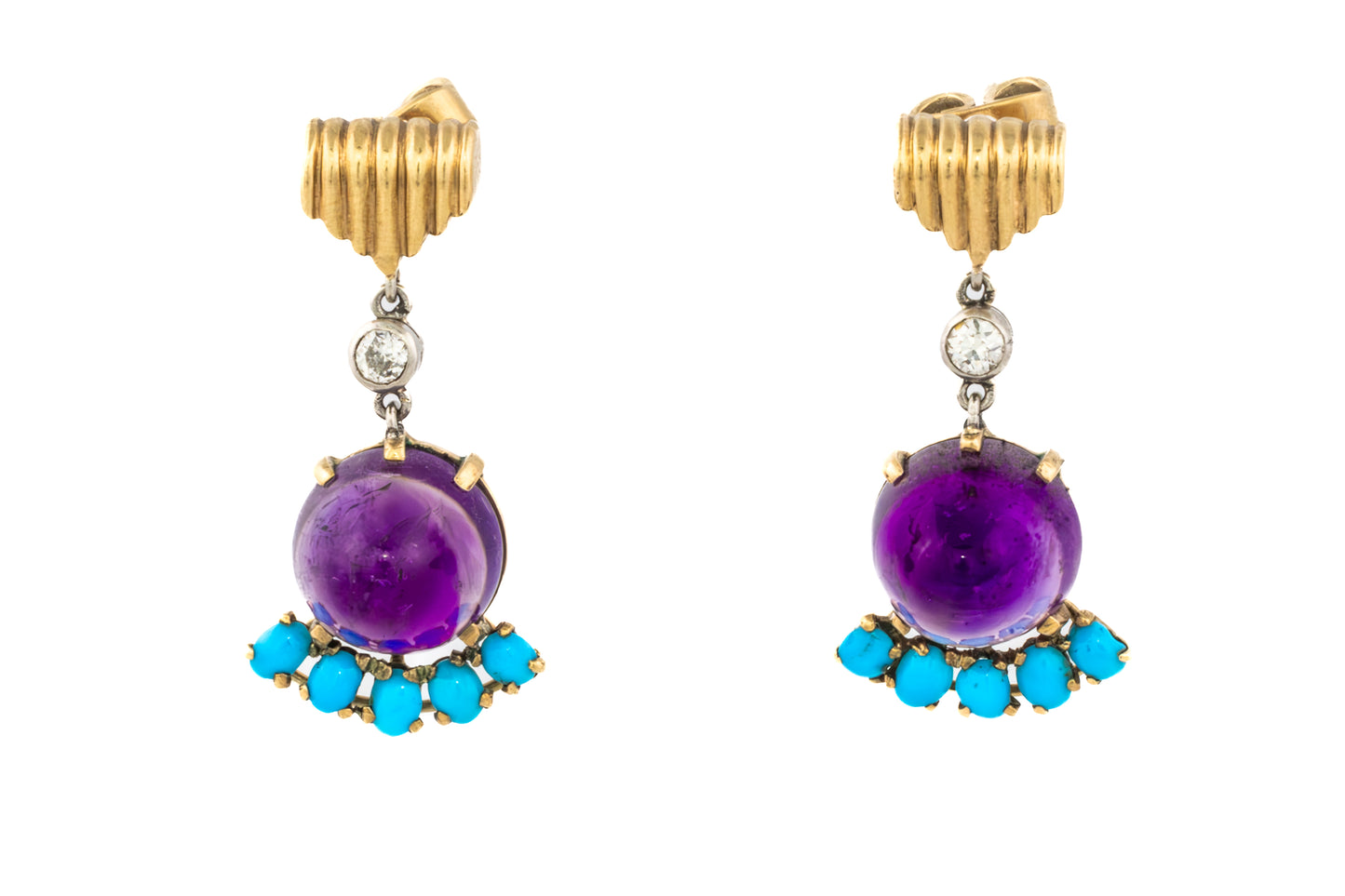 Cartier Amethyst & Turquoise Necklace and Earring Set
