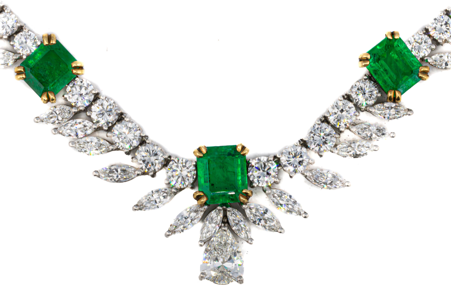 Marquise Round & Pear Cut Diamonds Necklace