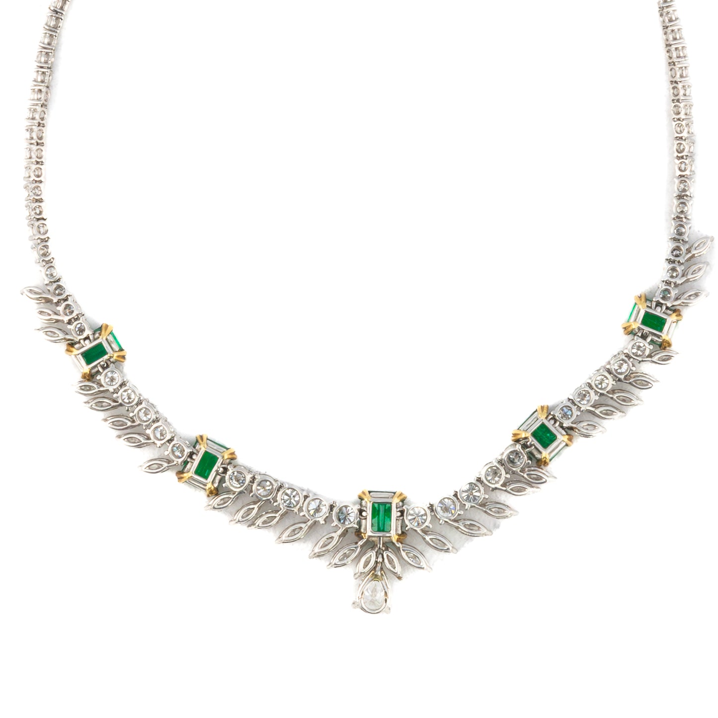 Marquise Round & Pear Cut Diamonds Necklace