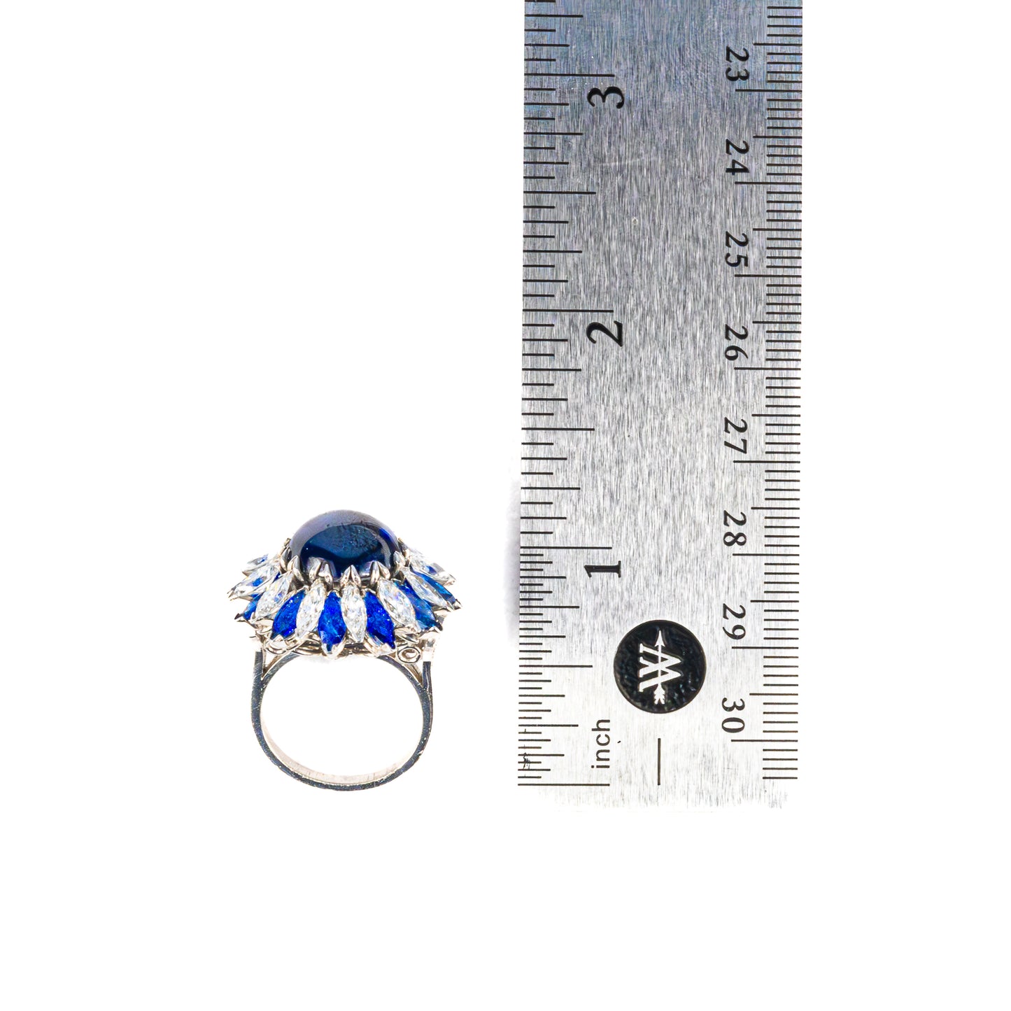 Majestic Cabochon Sapphire and Diamond Cocktail Ring