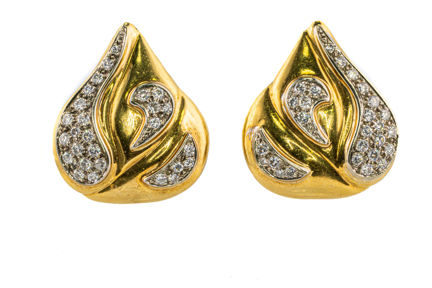 Tear Drop Shaped Diamond Earrings