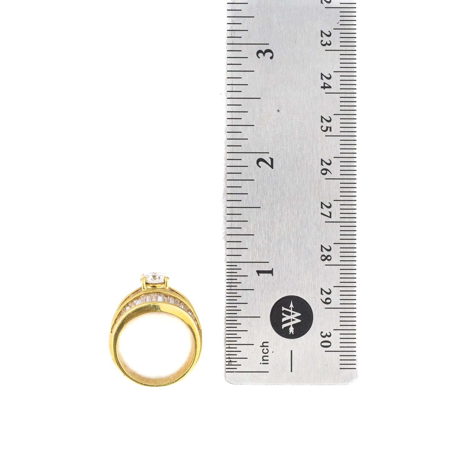 Vintage Multi Row Baguette Diamond Engagement Ring