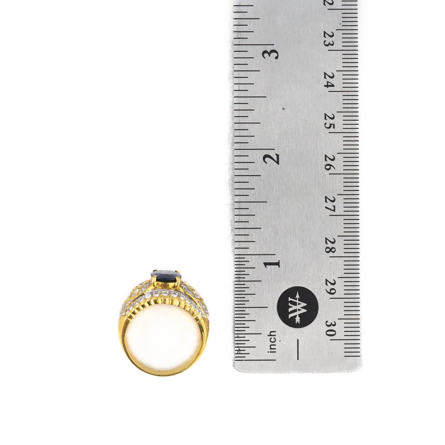 Oval Sapphire and Diamond Gold Cocktail Ring