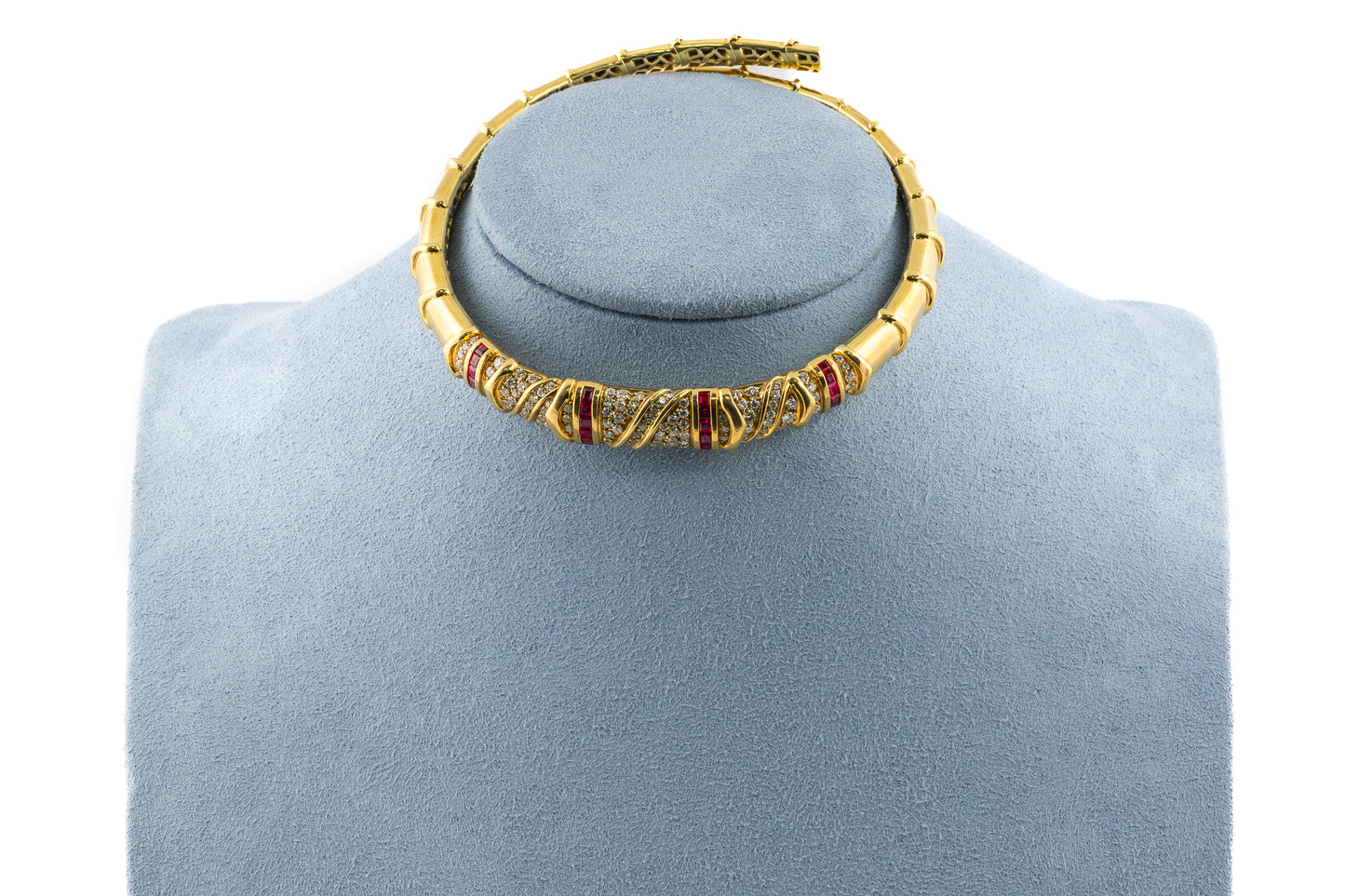 Ruby and Diamond Gold Choker Necklace