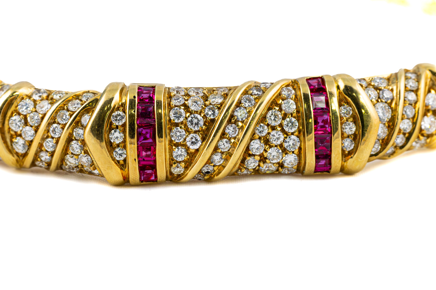 Ruby and Diamond Gold Choker Necklace